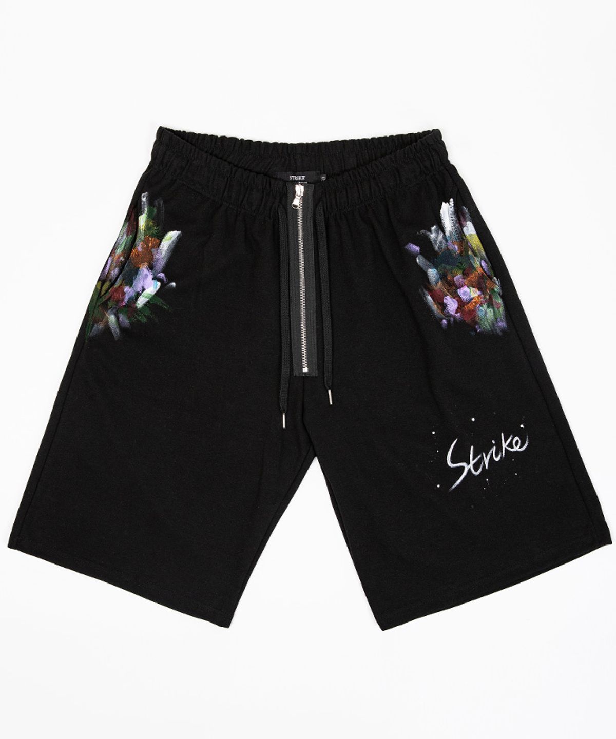 스트라이크(STRIKE) Zipper Cotton Wash Relaxed Shorts (BLACK)