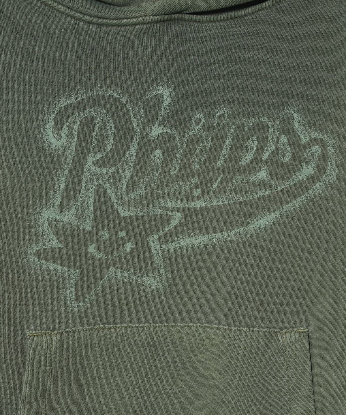 피지컬 디파트먼트(PHYSICAL DEPARTMENT) [PHYPS® X FRIZBEE] 스프레이 스타테일 크롭후드 카키
