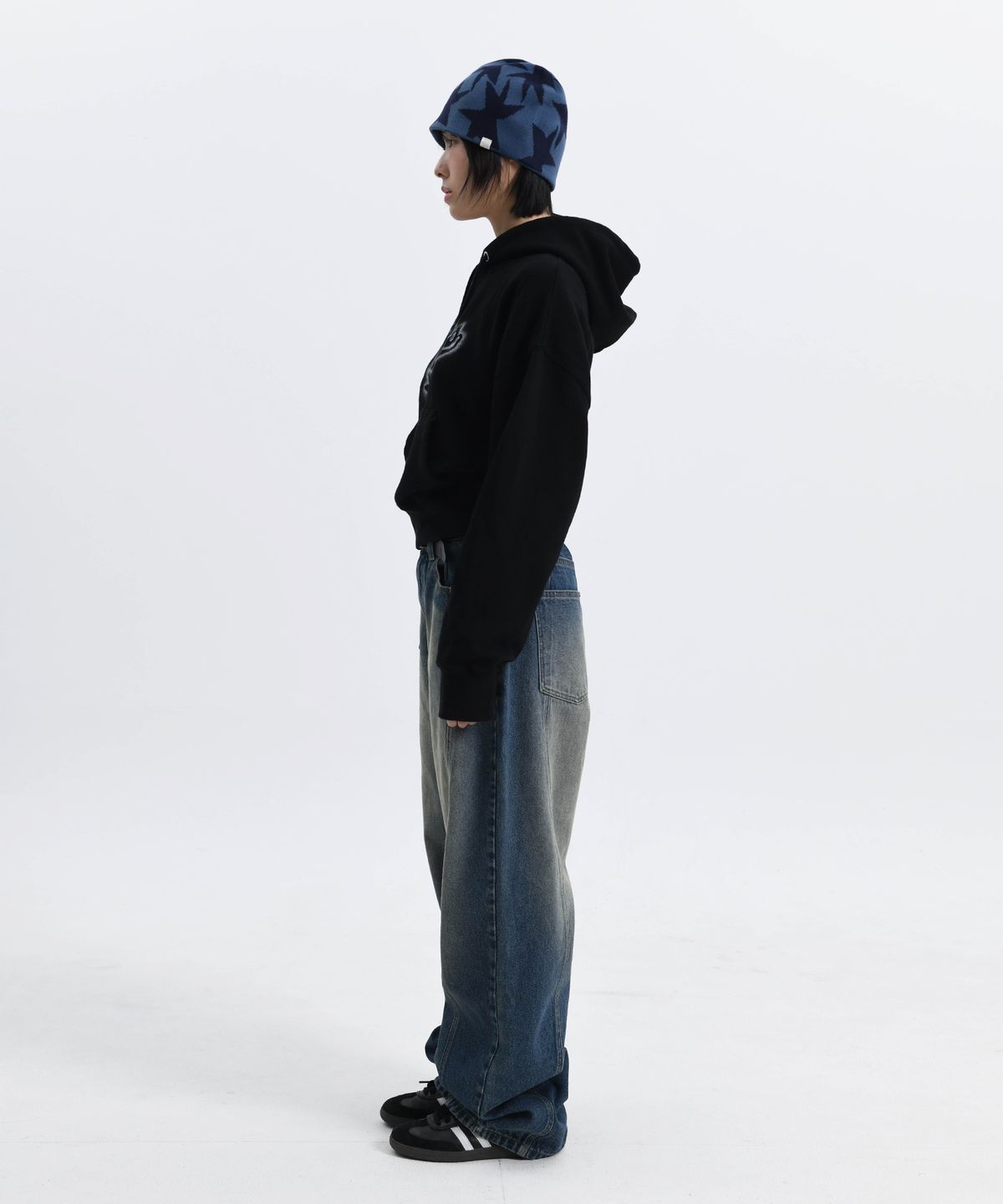 피지컬 디파트먼트(PHYSICAL DEPARTMENT) [PHYPS® X FRIZBEE] 스프레이 스타테일 크롭후드 카키