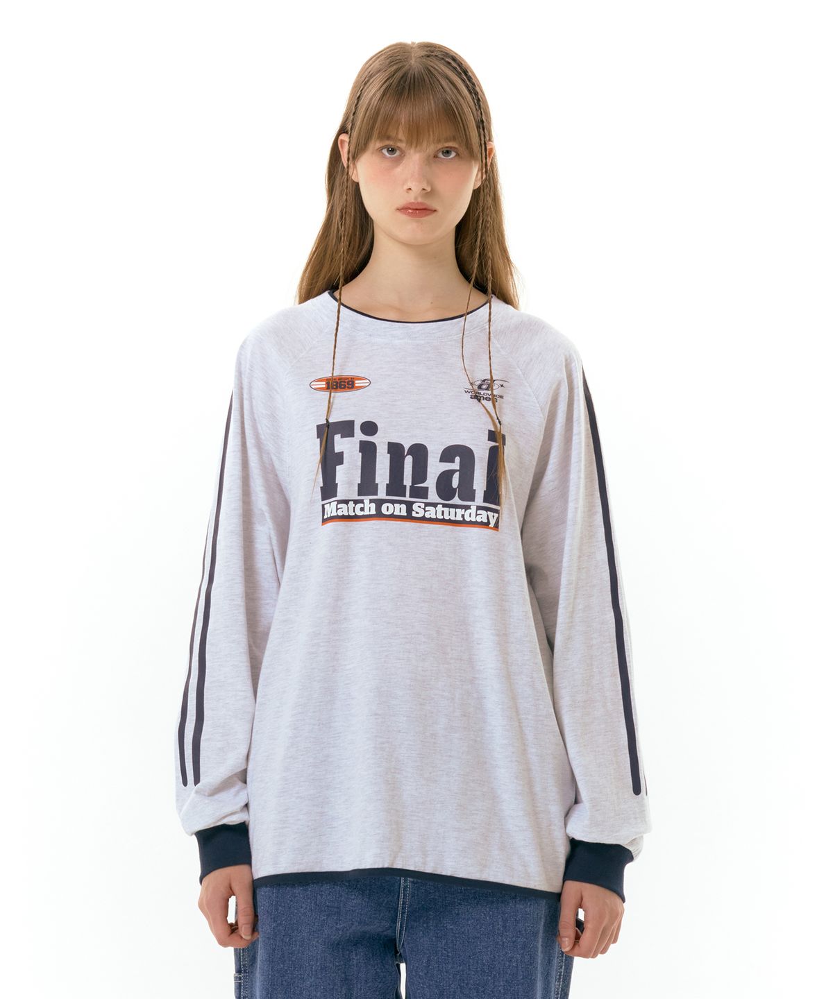 아메스 월드와이드(AMES-WORLDWIDE) FINAL MATCH LS TEE GREY (AM2DFUT553A)