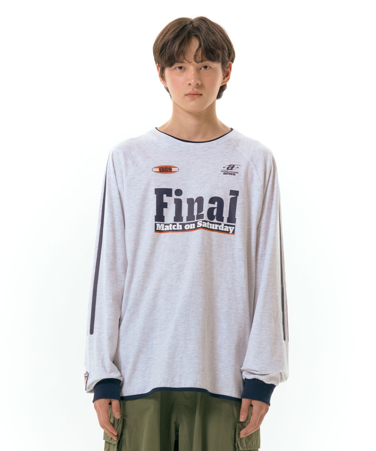 아메스 월드와이드(AMES-WORLDWIDE) FINAL MATCH LS TEE GREY (AM2DFUT553A)