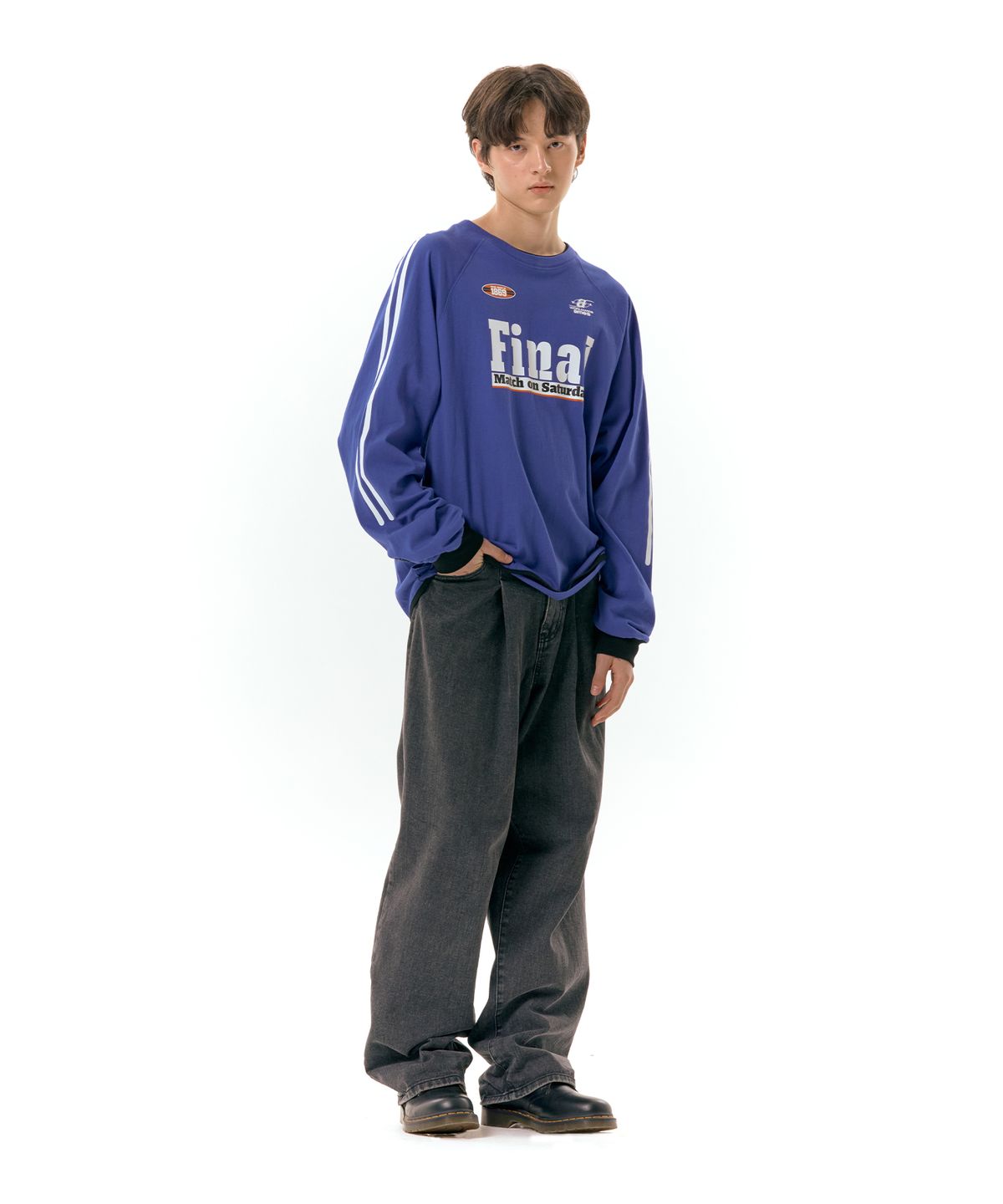 아메스 월드와이드(AMES-WORLDWIDE) FINAL MATCH LS TEE BLUE (AM2DFUT553A)