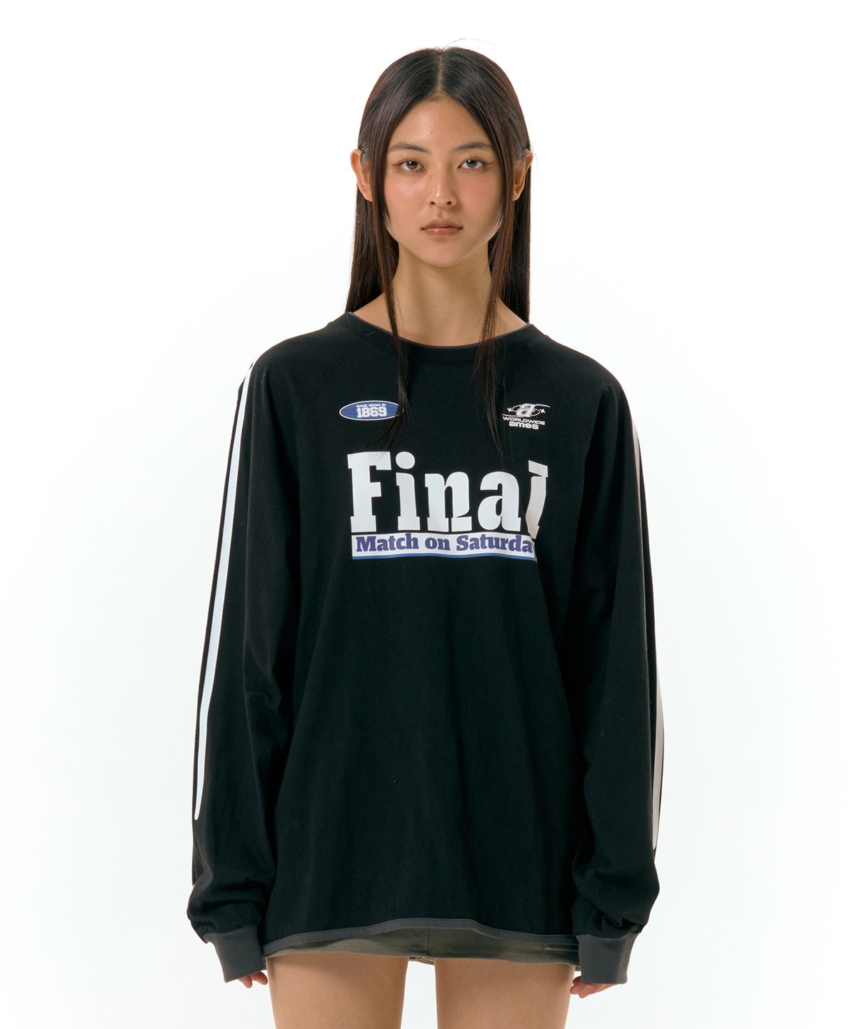 아메스 월드와이드(AMES-WORLDWIDE) FINAL MATCH LS TEE BLACK (AM2DFUT553A)