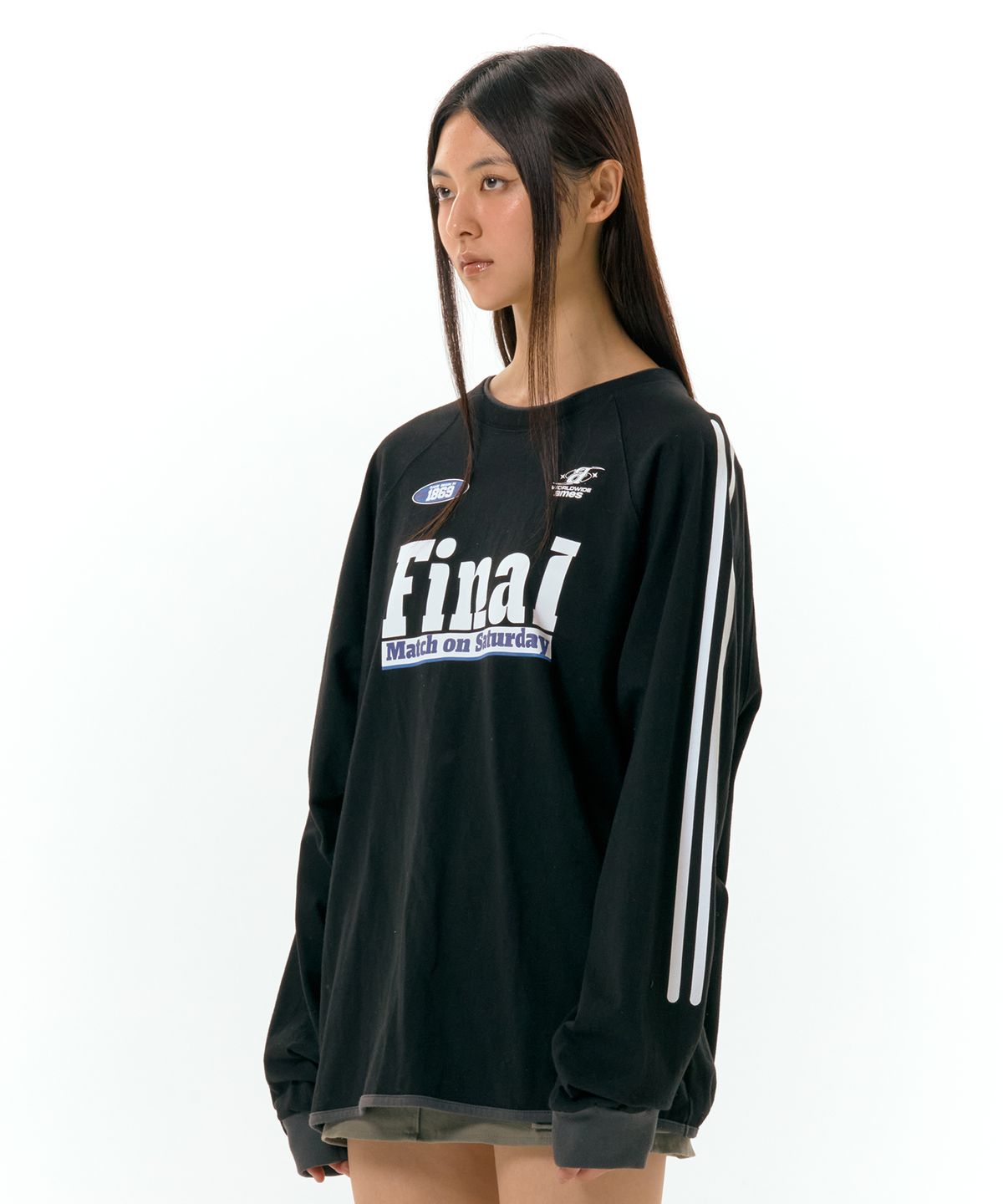 아메스 월드와이드(AMES-WORLDWIDE) FINAL MATCH LS TEE BLACK (AM2DFUT553A)