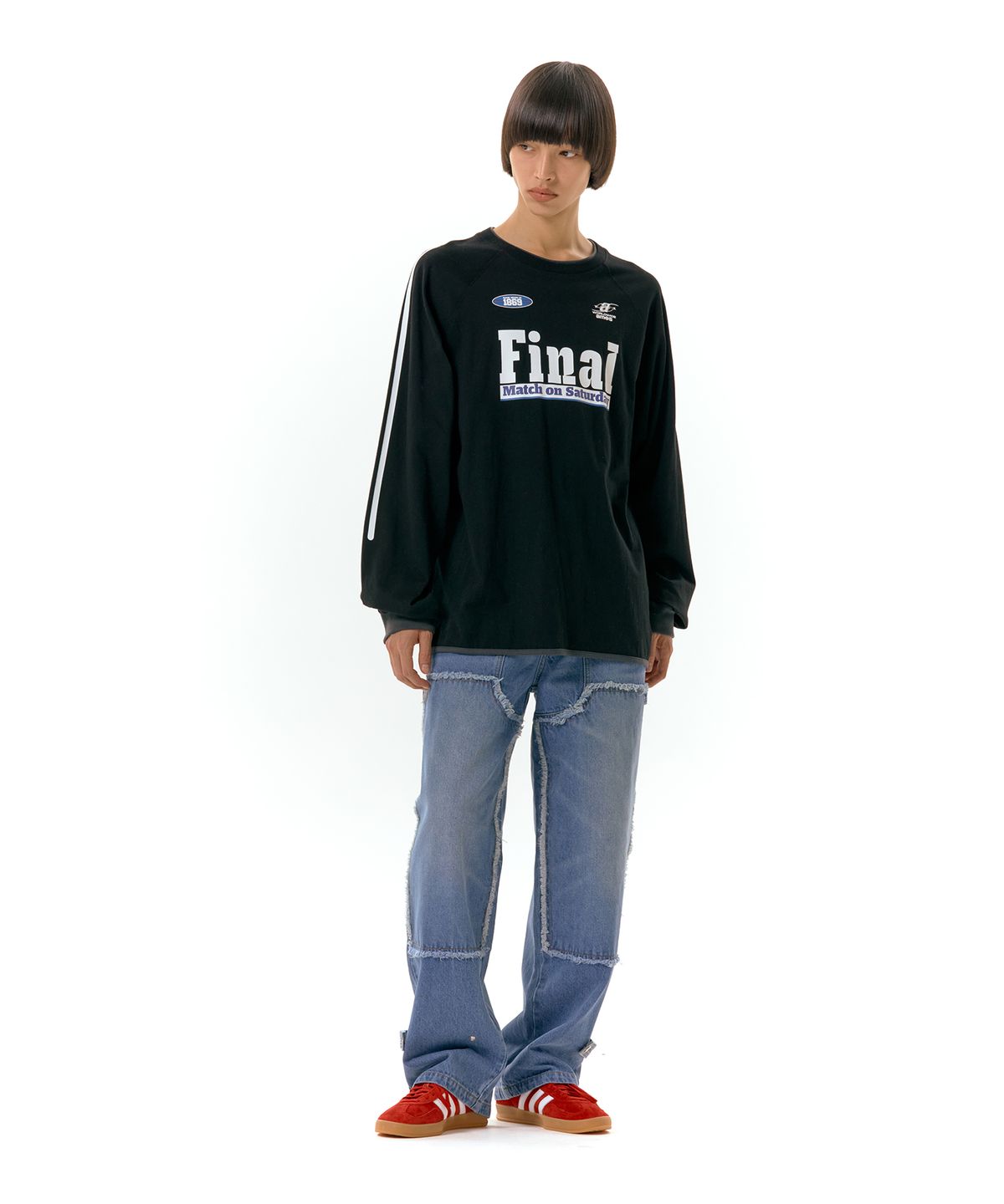 아메스 월드와이드(AMES-WORLDWIDE) FINAL MATCH LS TEE BLACK (AM2DFUT553A)