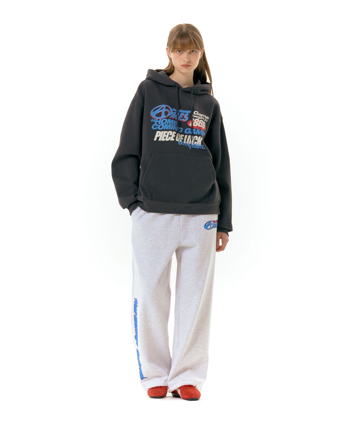 아메스 월드와이드(AMES-WORLDWIDE) 1869 POSTER HOODIE CHARCOAL (AM2DFUM401A)