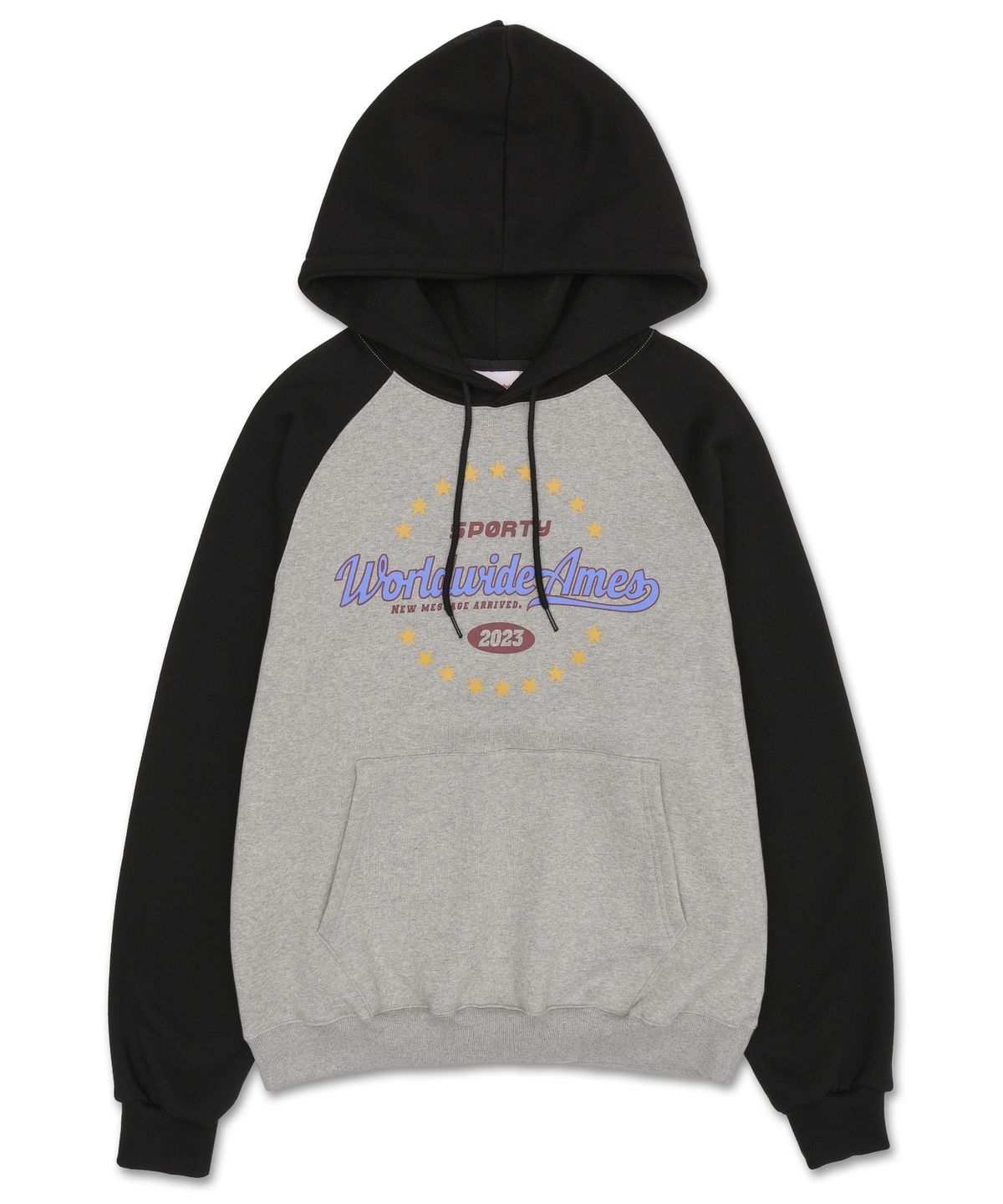아메스 월드와이드(AMES-WORLDWIDE) SURROUNDING STAR RAGLAN HOODIE GREY (AM2DFUM404A)