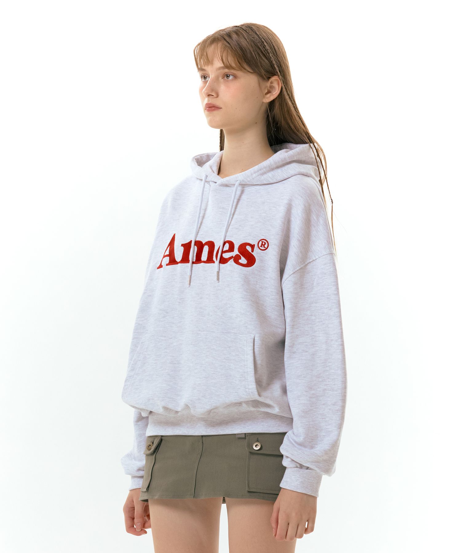 ★AMES-WORLDWIDE★BASIC LOGO HOODIE LIGHT GREY★正規品/人気 AMES BASIC LOGO HOODIE ZIP UP GREY – SeoulSeoul