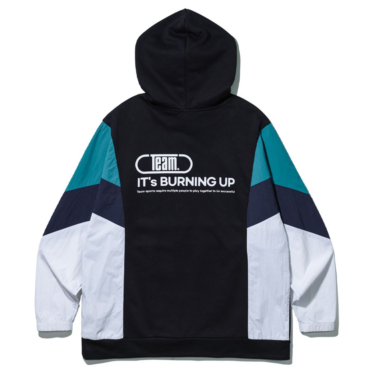앨빈클로(ALVINCLO) BURNING 컬러 블록 오버핏 후드티 DLX732 (2 COLOR)