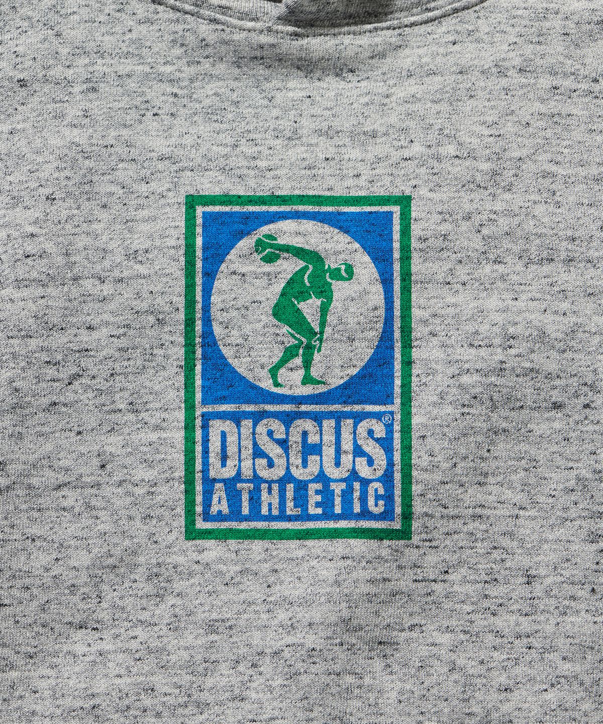디스커스 애슬레틱(DISCUS ATHLETIC) 헤비웨이트 레귤러 핏 로고 후디 헤더 그레이