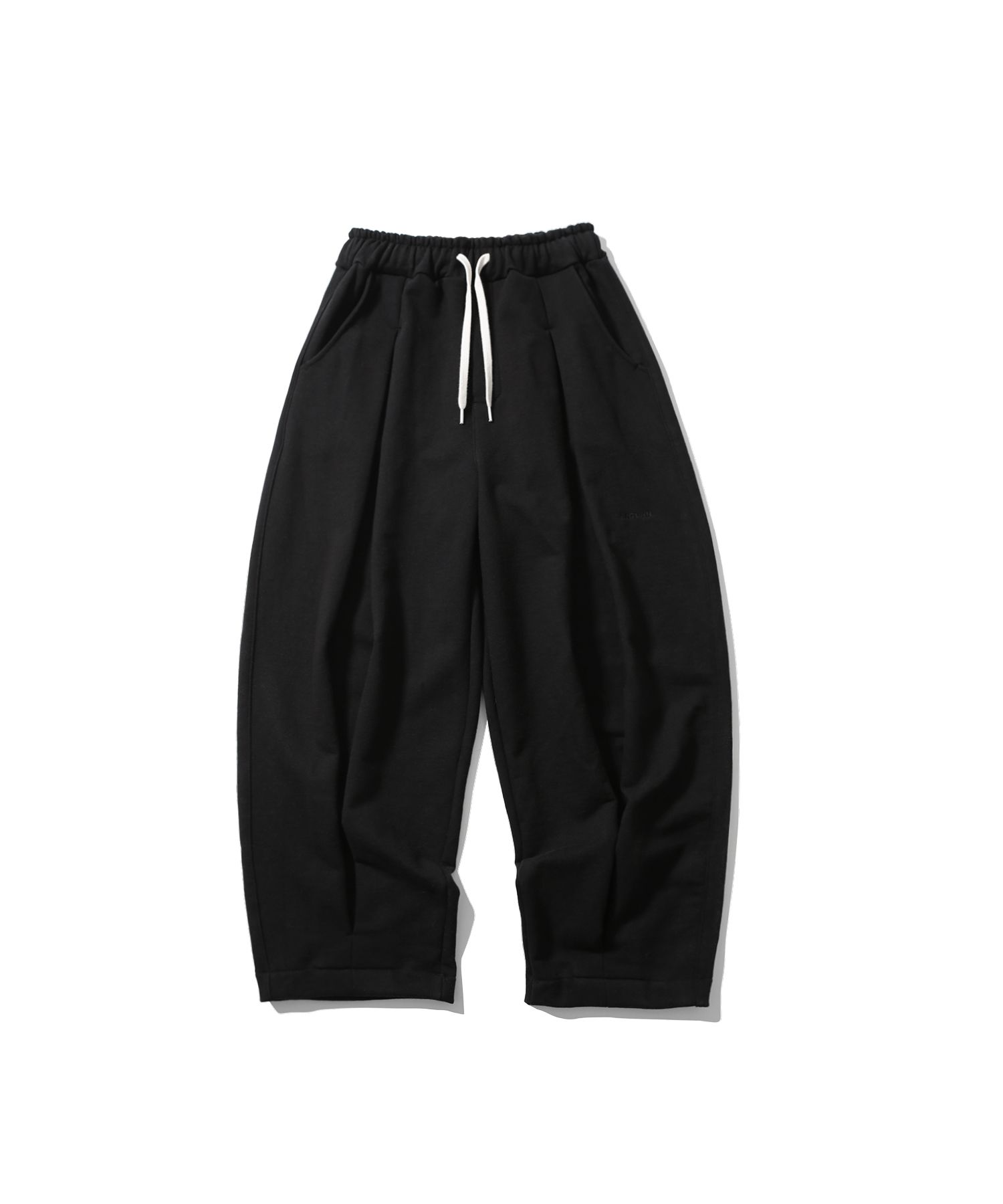 MUSINSA | ANGLAN Valley Tuck Sweat Balloon Pants - Black