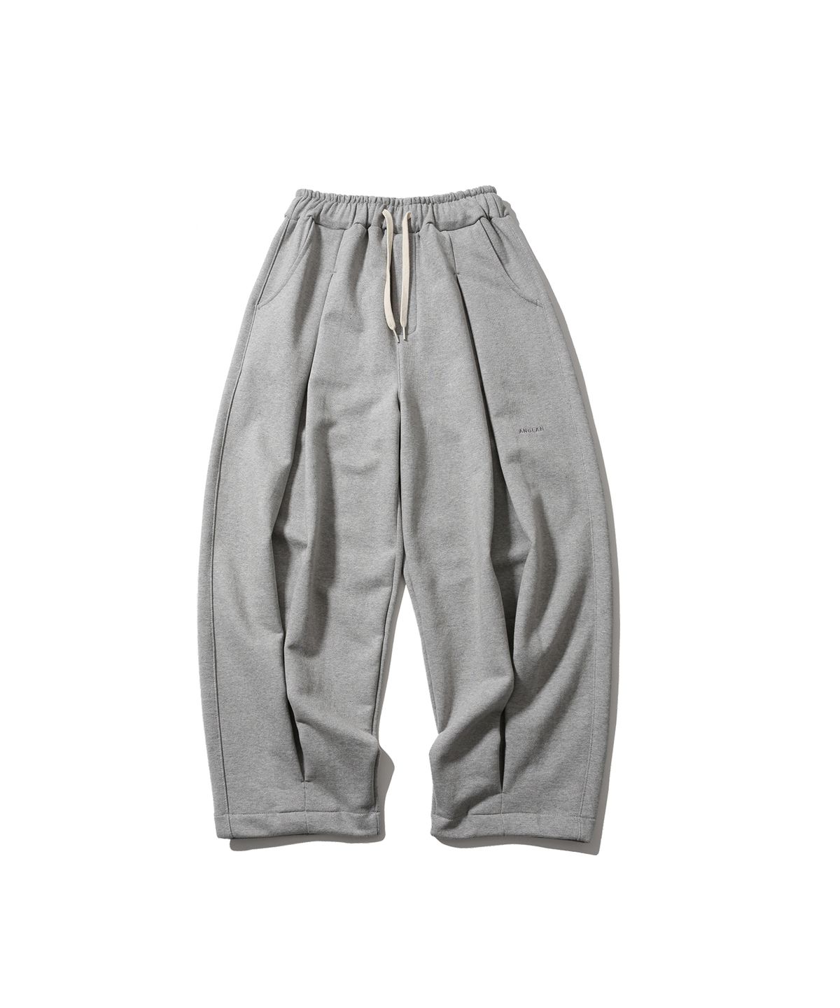 앵글런(ANGLAN) Valley Tuck Sweat Balloon Pants - Melange Grey