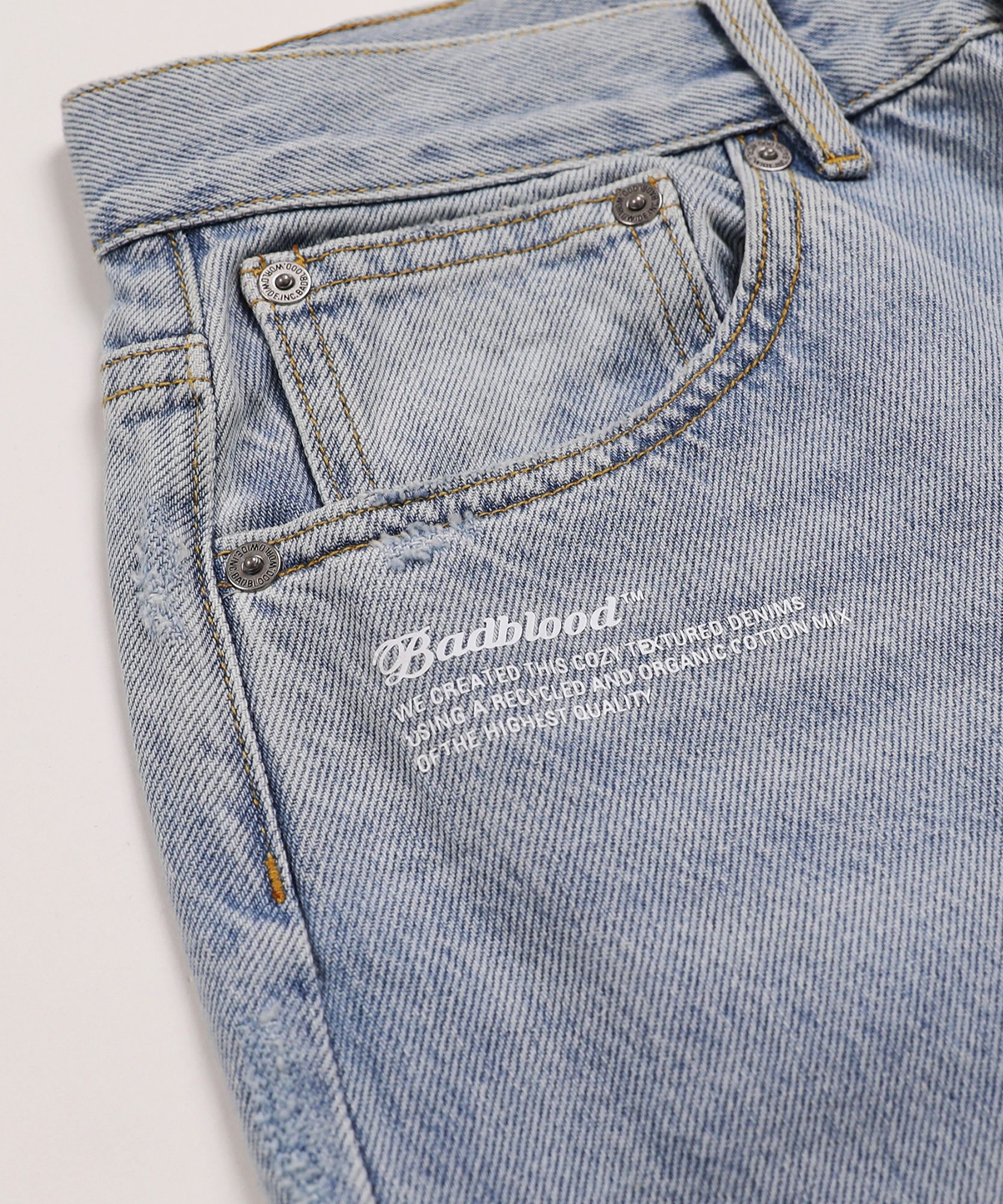 MUSINSA公式 | BADBLOOD 0093 Wide Denim Jeans - Light Blue