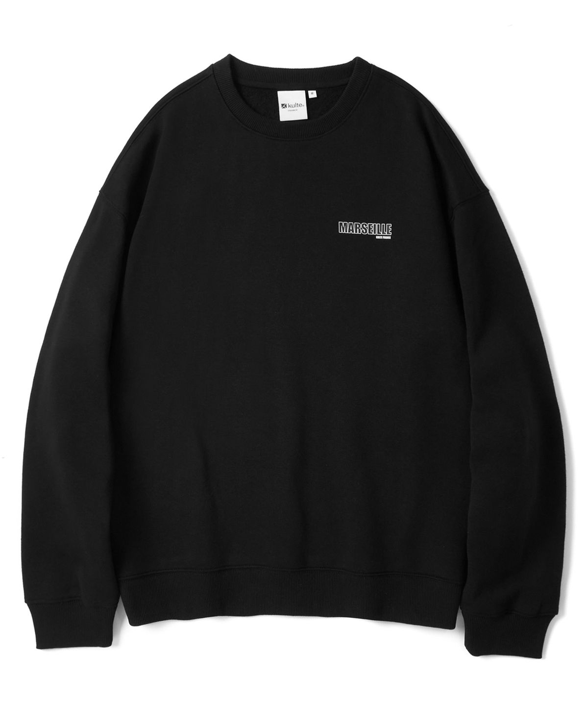 쿨트(KULTE) 플라워 아트 크루넥 BLACK