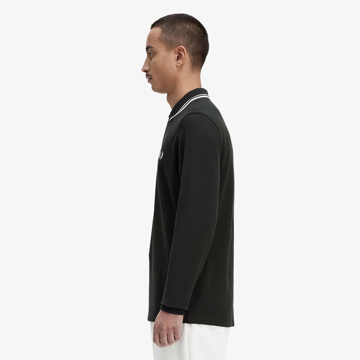 프레드페리(FRED PERRY) [M3636] 롱 슬리브 트윈 팁 프레드페리 셔츠 - 나이트그린/스노우화이트 M3636-T50