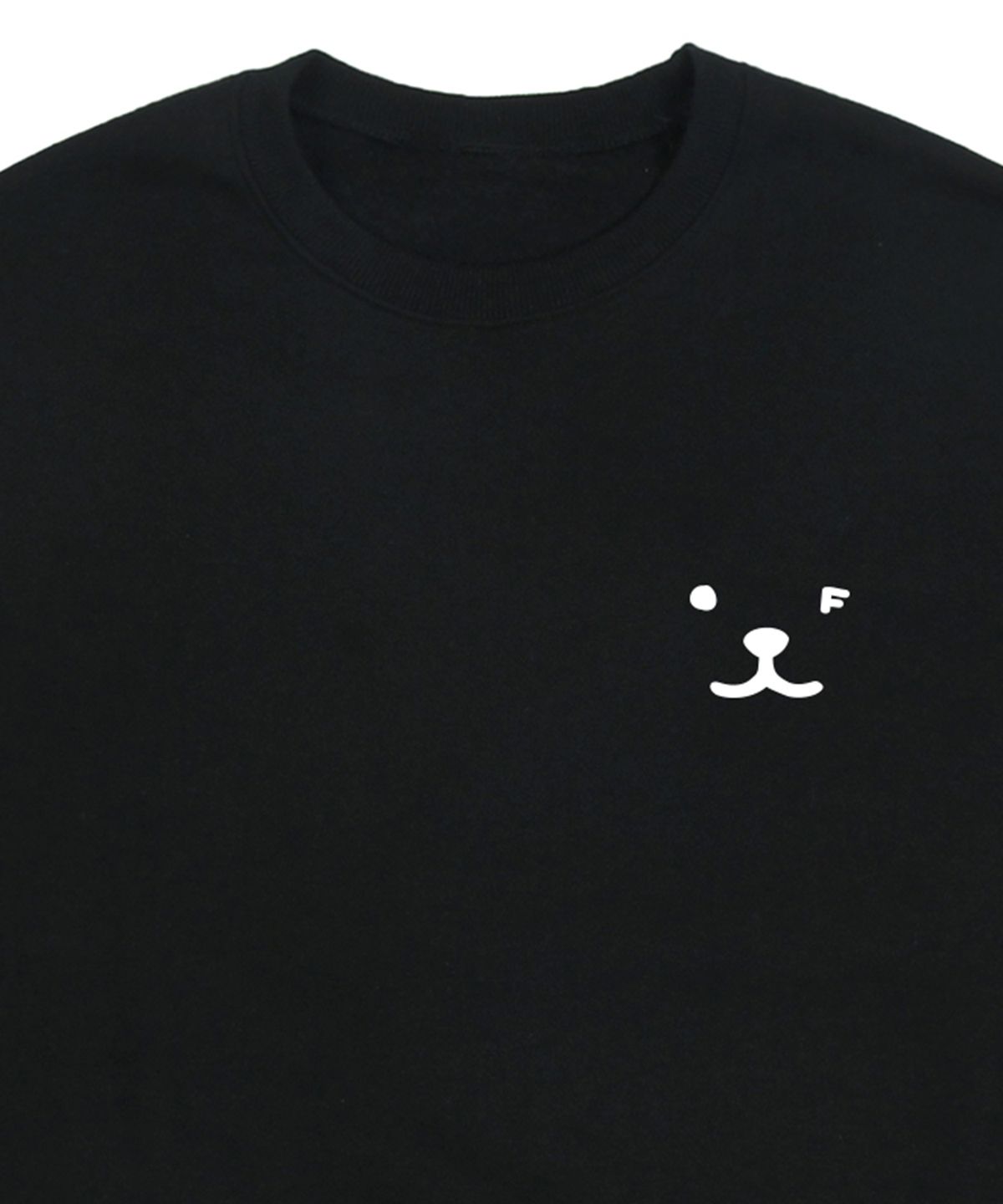 그레이버(GRAVER) [UNISEX]퍼피 페이스 스몰 드로잉스마일 맨투맨_블랙/화이트 로고