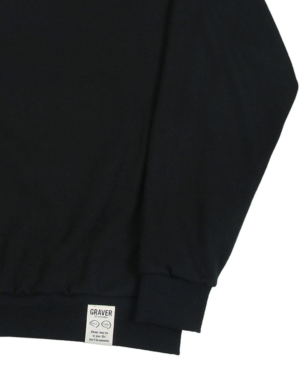 그레이버(GRAVER) [UNISEX]퍼피 페이스 스몰 드로잉스마일 맨투맨_블랙/화이트 로고