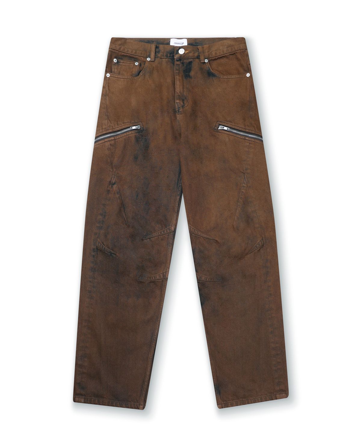그레일즈(GRAILZ) DART FIT ZIPPER DENIM [BROWN]