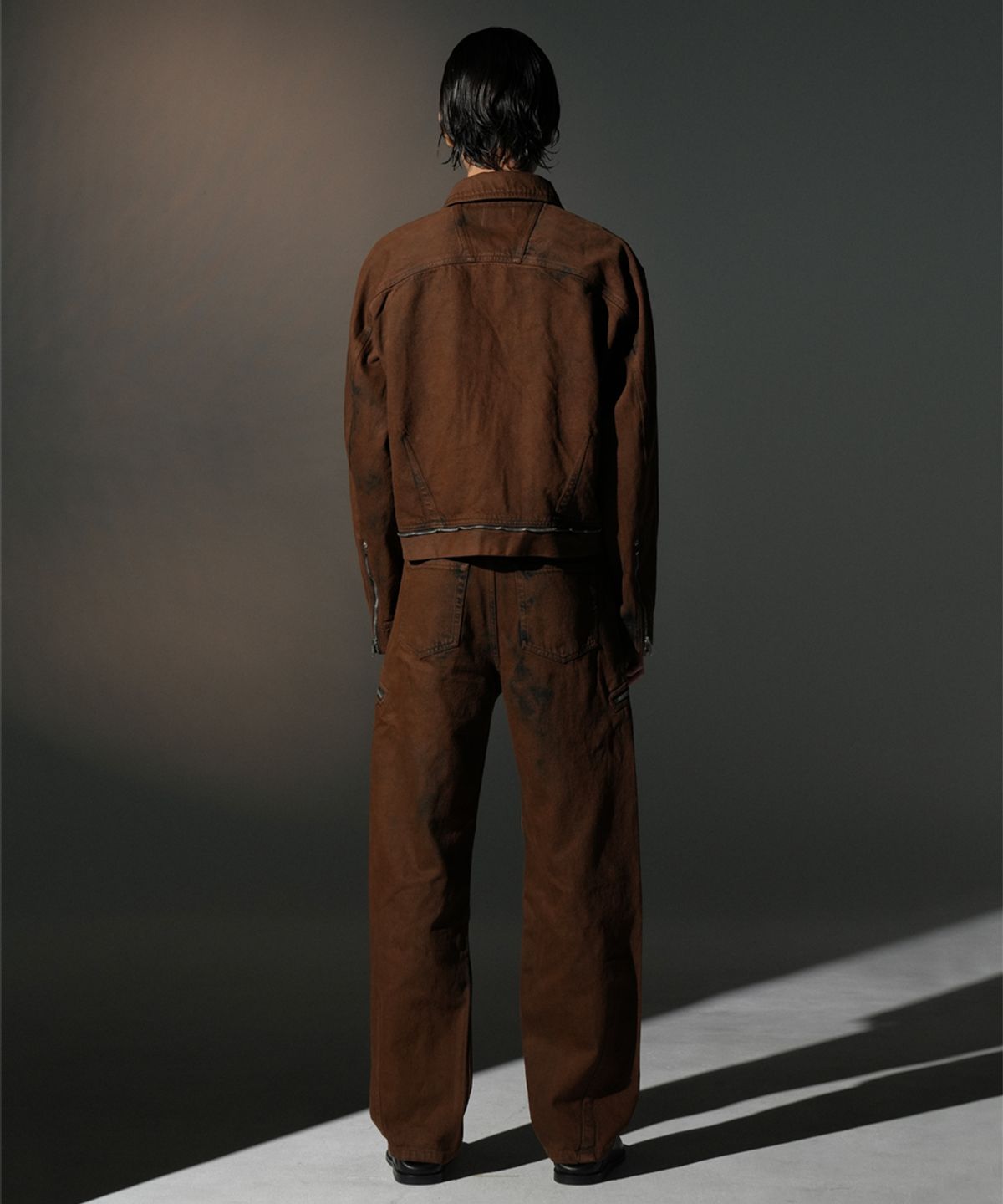 그레일즈(GRAILZ) DART FIT ZIPPER DENIM [BROWN]