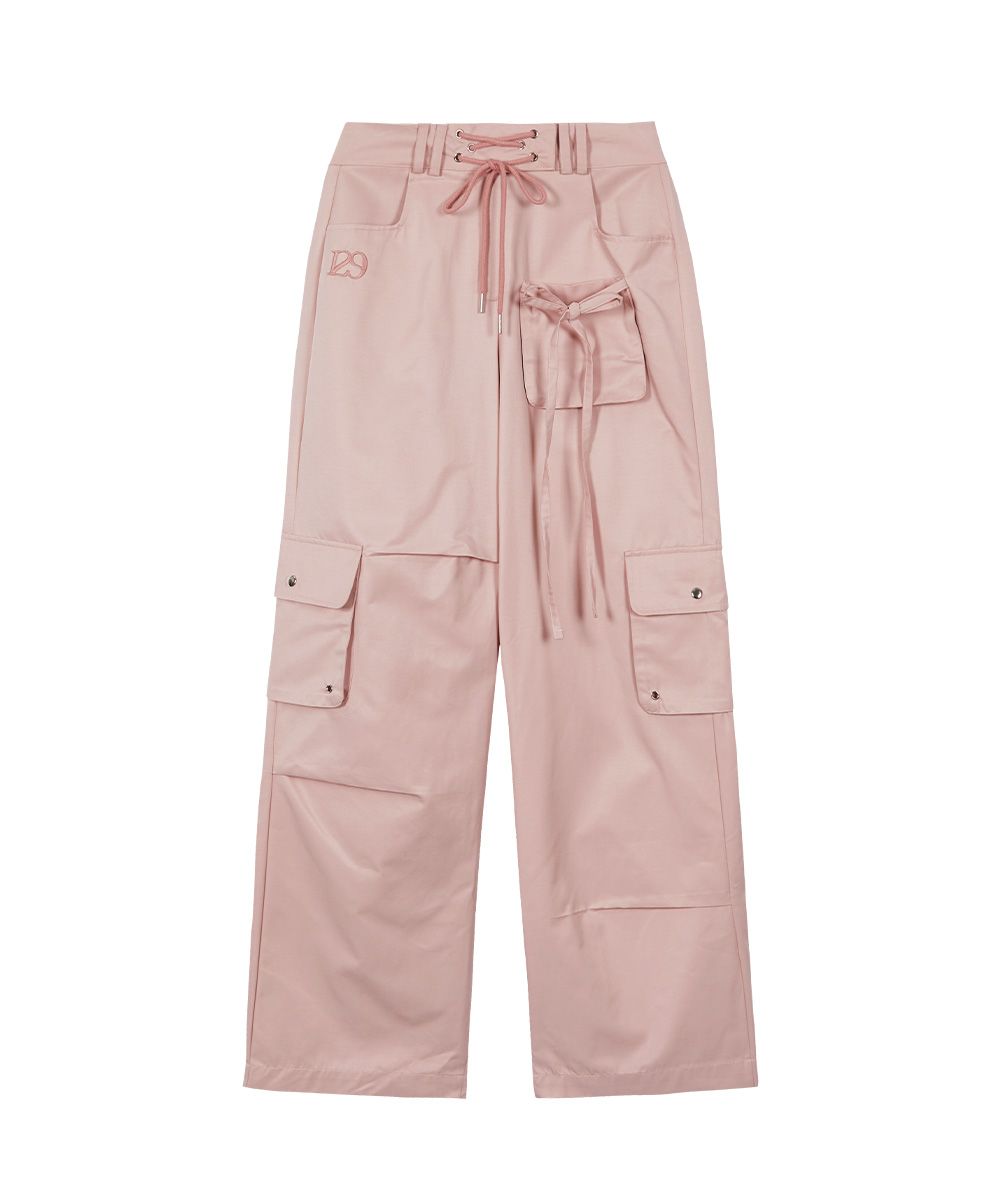 MUSINSA | ILLIGO String Cargo Banding Pants Pink