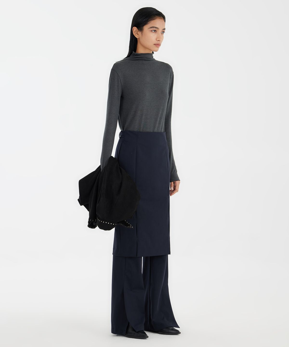 유스(YOUTH) Side-Slit Pants - Navy