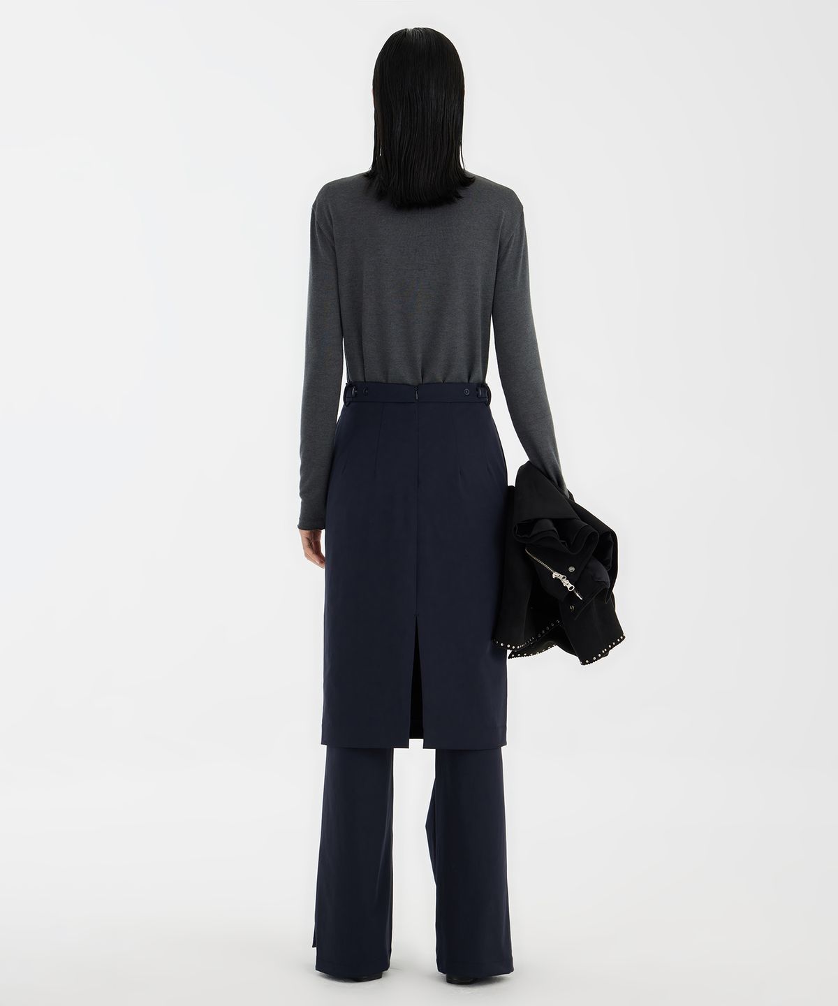 유스(YOUTH) Front-Slit Skirt - Navy