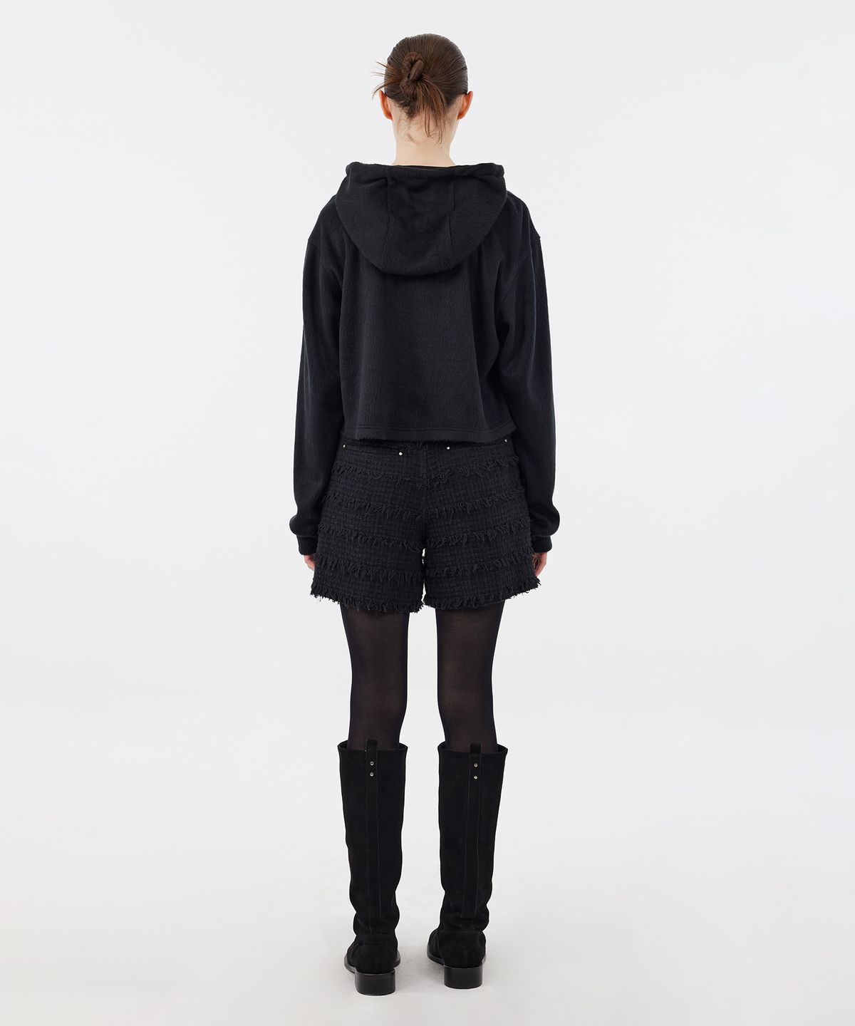 유스(YOUTH) Cropped Hoodie - Black