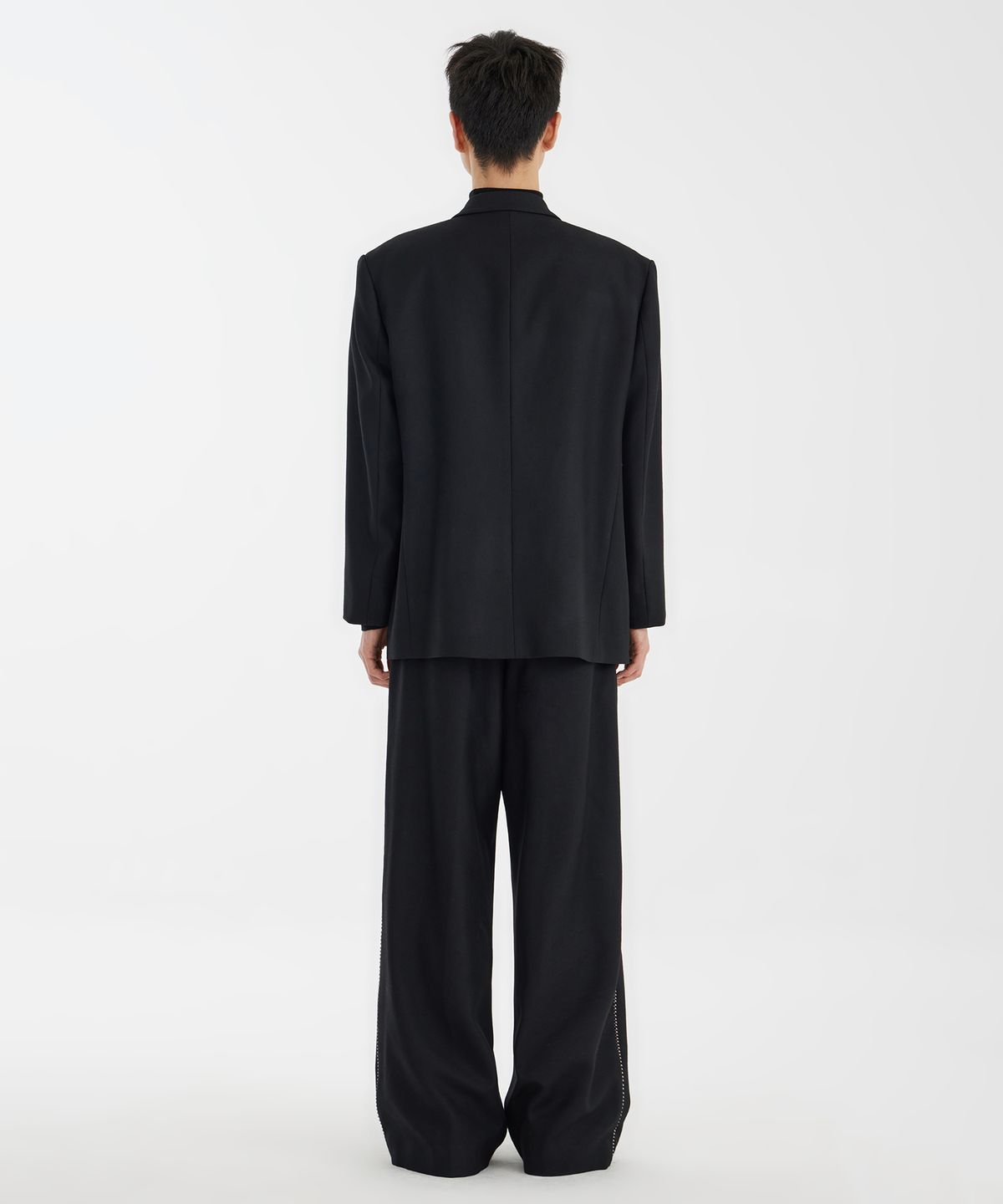 유스(YOUTH) Low Waist Wide Trousers - Black