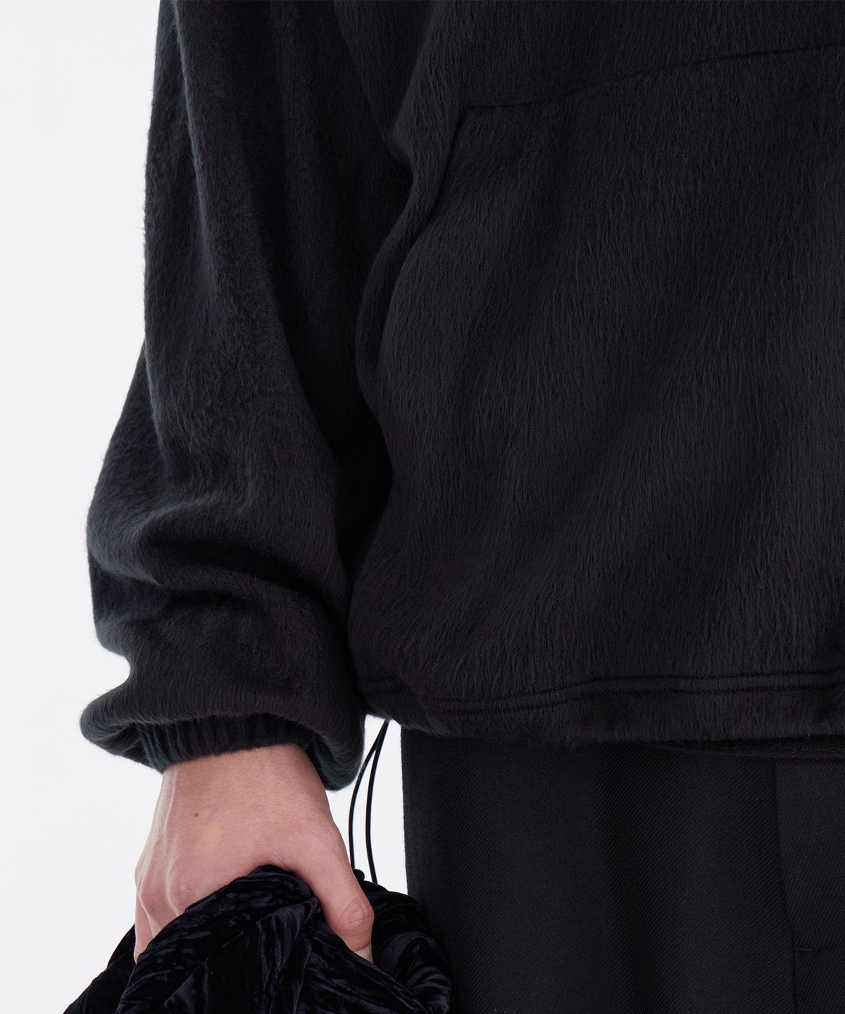 유스(YOUTH) Oversized Hooded Sweatshirt - Black