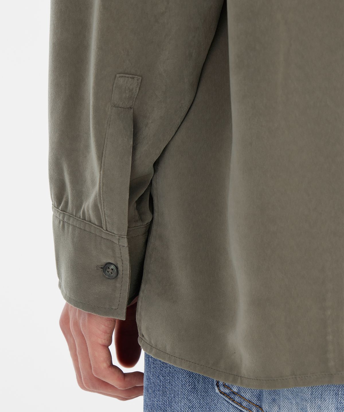 유스(YOUTH) Satin Trucker Shirt - Dusty Green
