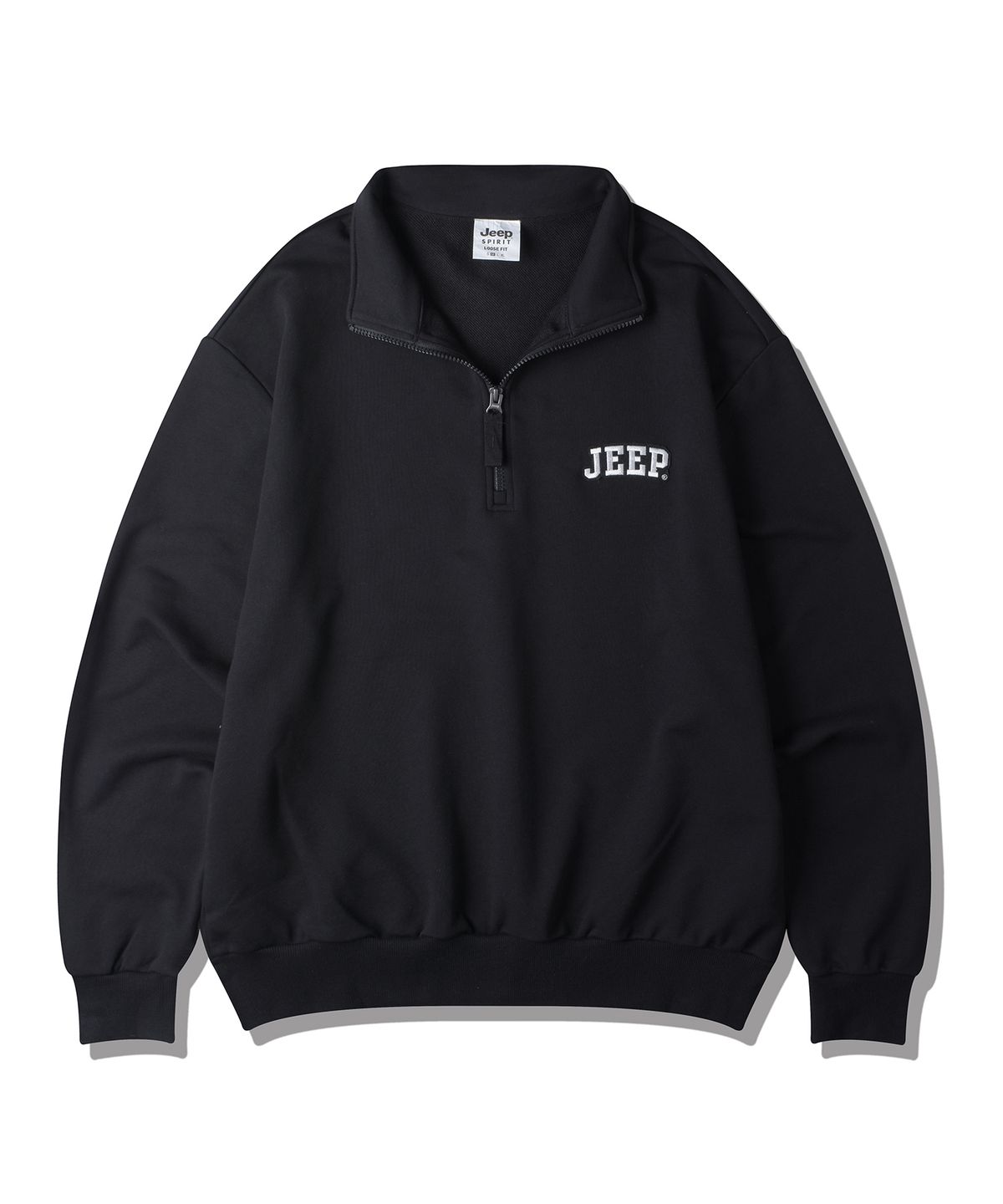 지프(JEEP) 아플리케 작은 로고 반넥 맨투맨 (JP5TSU836BK)