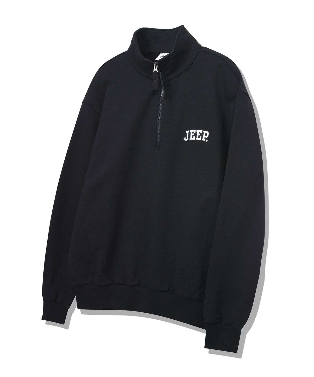 지프(JEEP) 아플리케 작은 로고 반넥 맨투맨 (JP5TSU836BK)