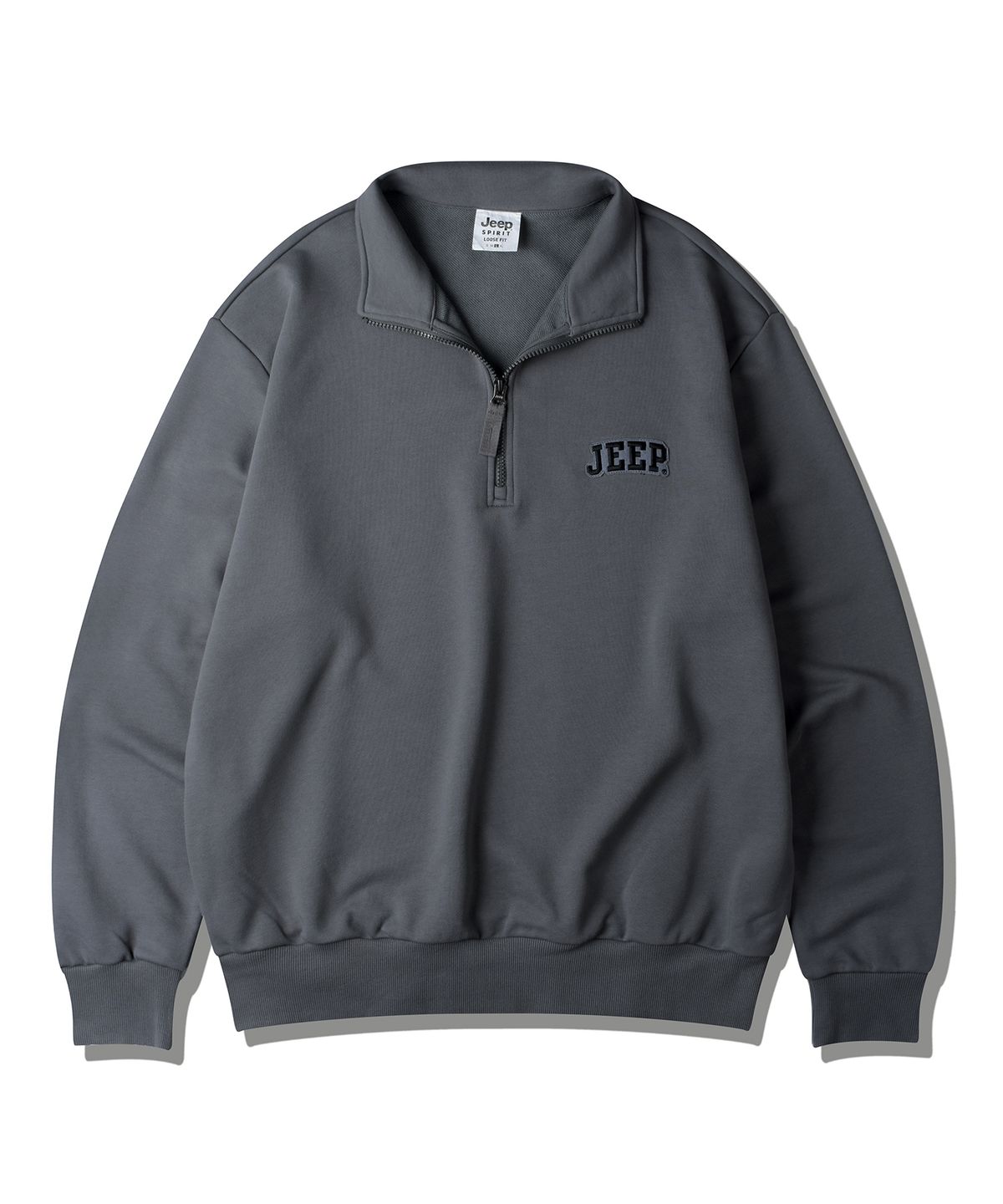 지프(JEEP) 아플리케 작은 로고 반넥 맨투맨 (JP5TSU836DG)