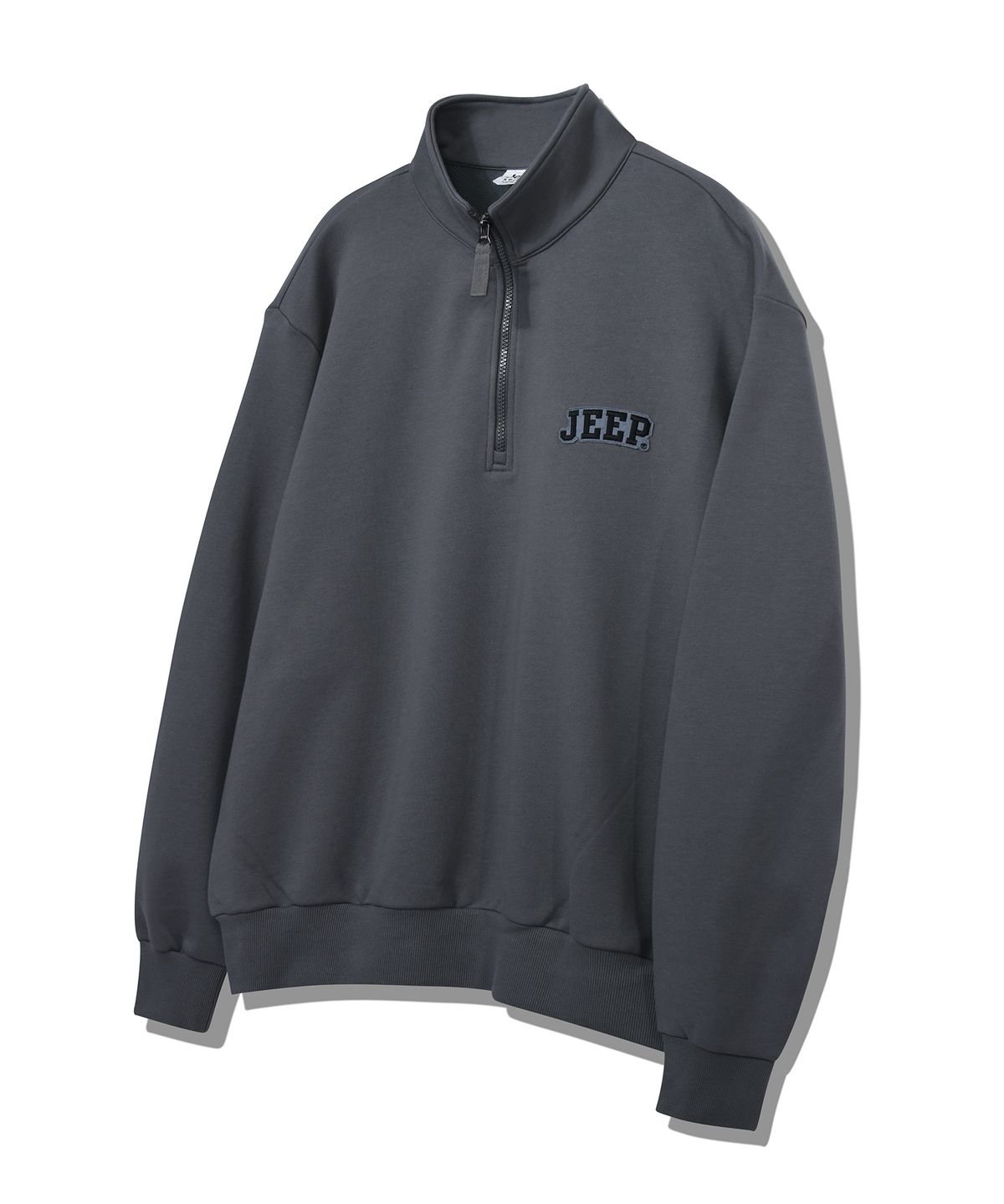 지프(JEEP) 아플리케 작은 로고 반넥 맨투맨 (JP5TSU836DG)