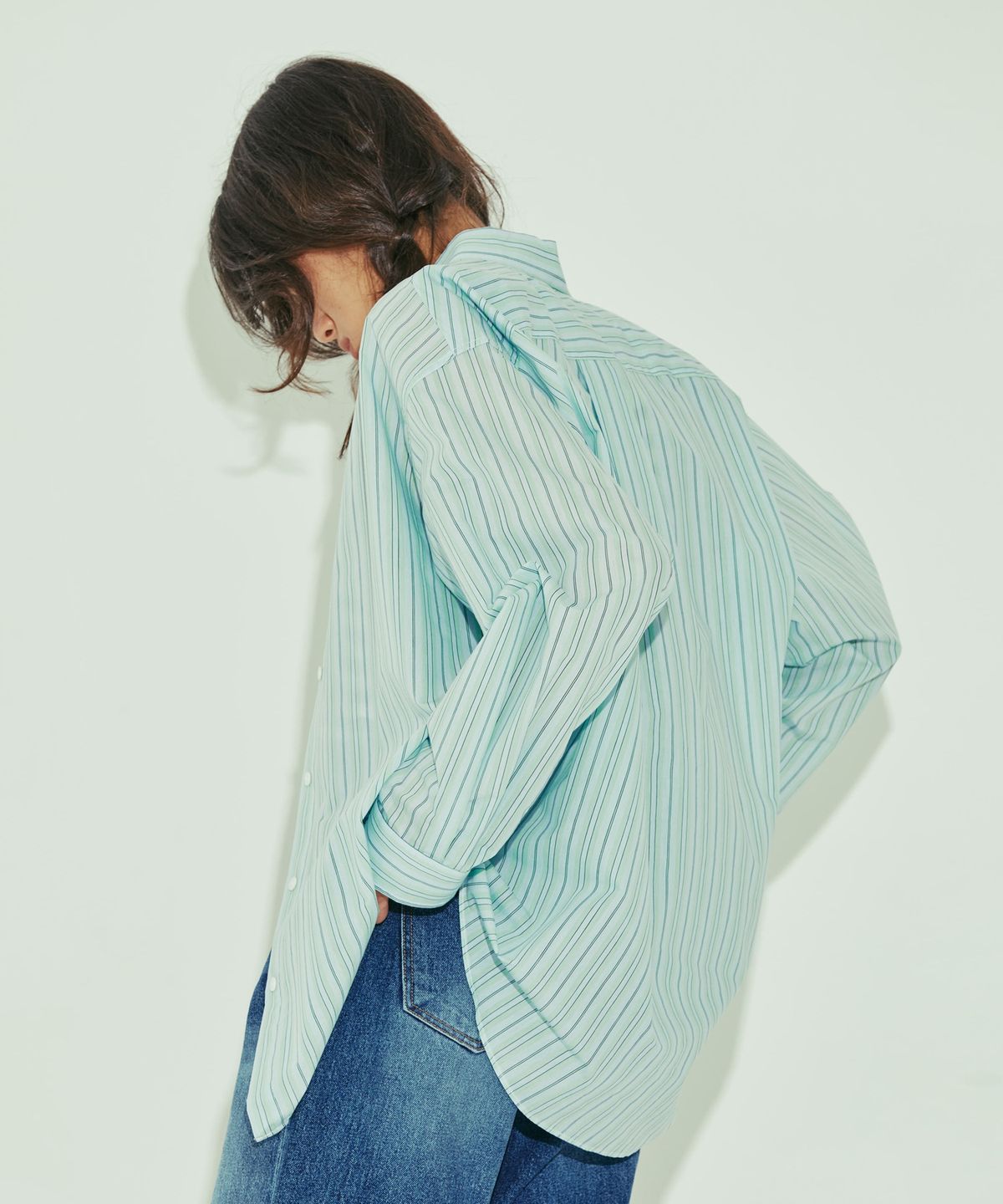마이스(MAIS) STRIPE BOYFRIEND SHIRTS / BLUE