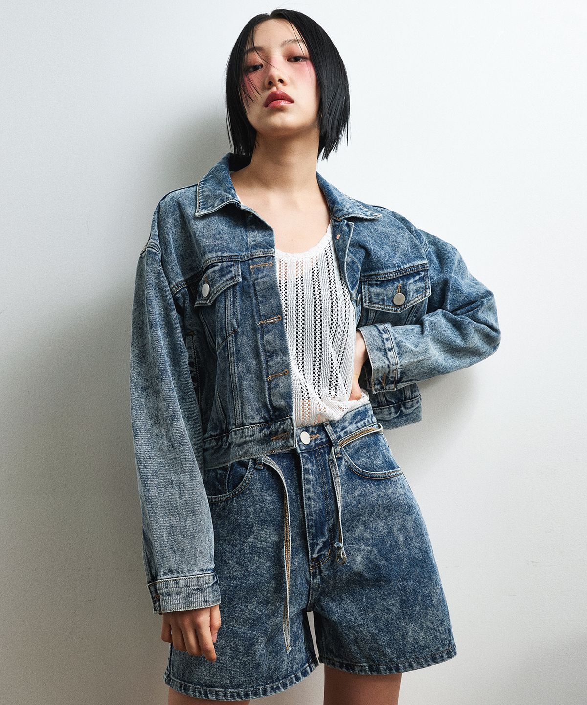 씨웨어 바이 더 지니어스(C WEAR BY THE GENIUS) 진로 데님 크롭 트러커 자켓