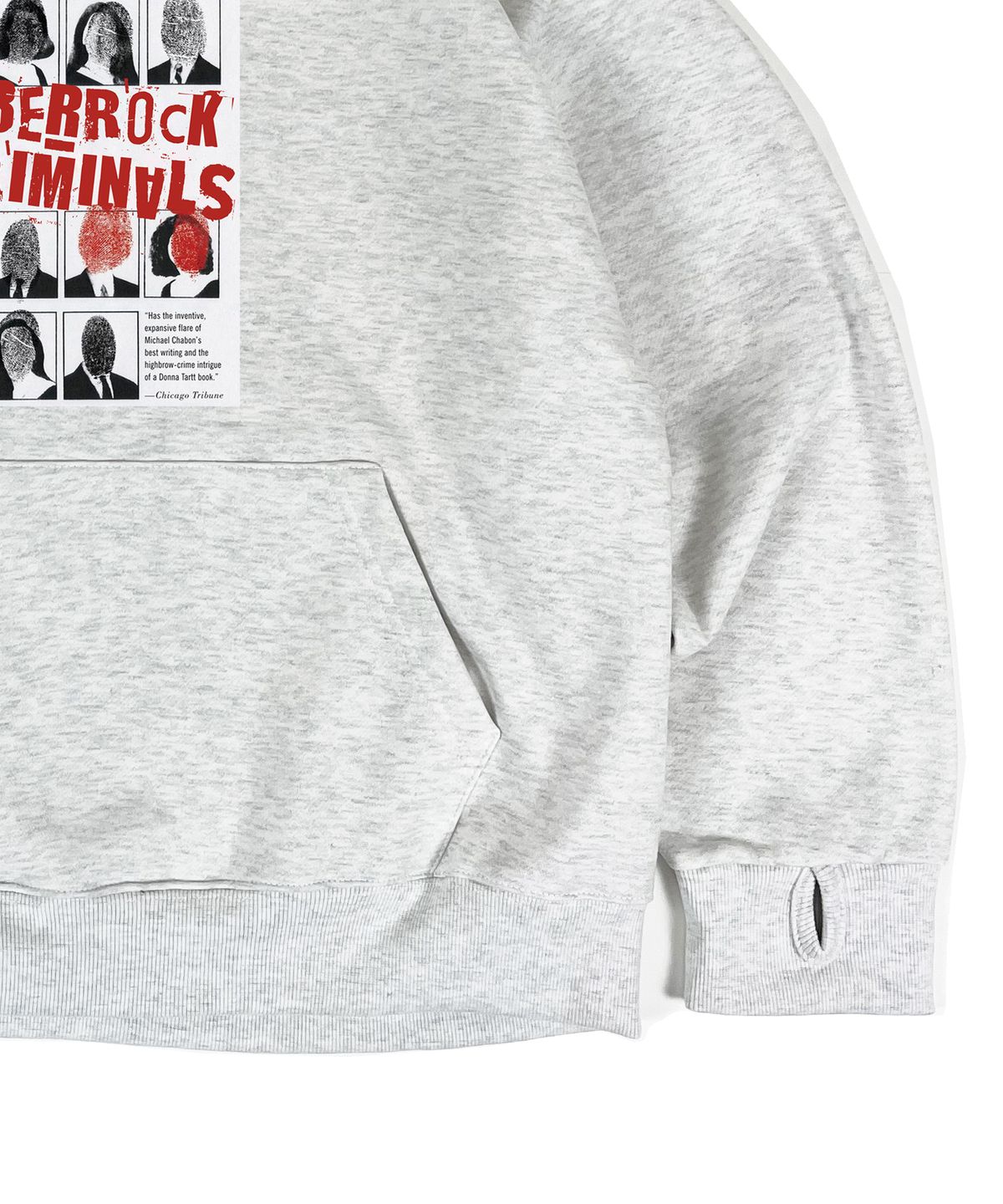 스케이터락(SK8ER ROCK) Criminals Hand Warmer Sweat Hoodie white melange