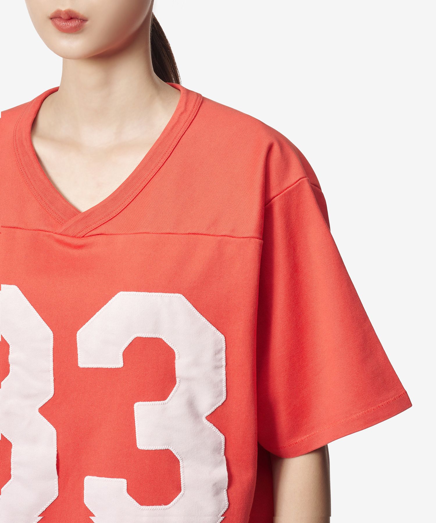 MUSINSA | ERL Football 83 Embroidery V-neck Short-sleeved T