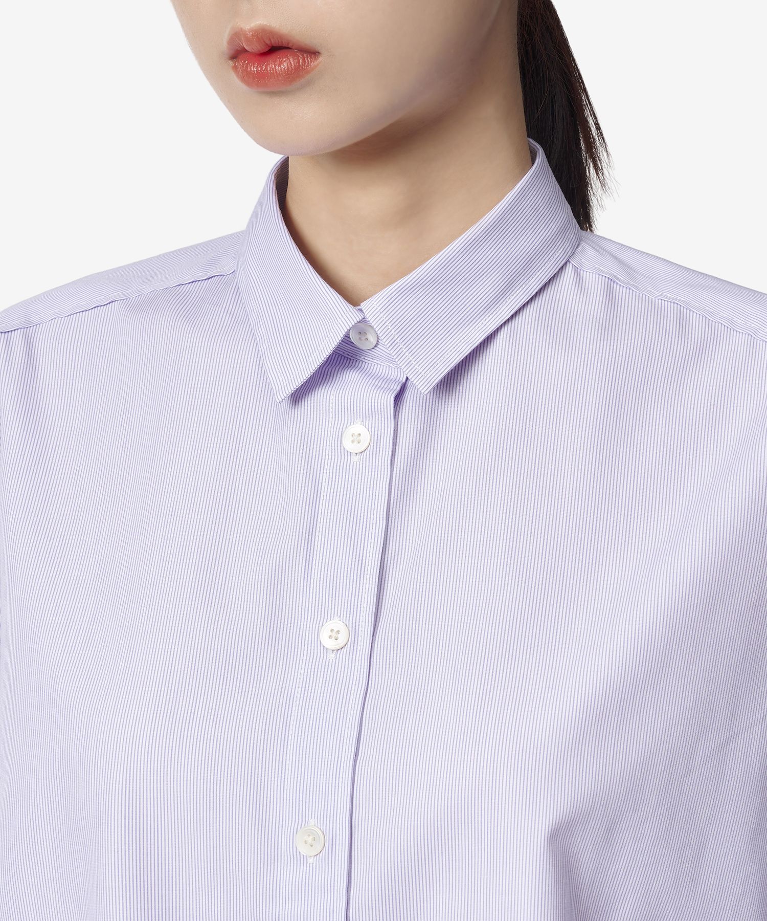 MUSINSA | TOTEME Oversize Stripe Shirt - Lilac / 233708287974