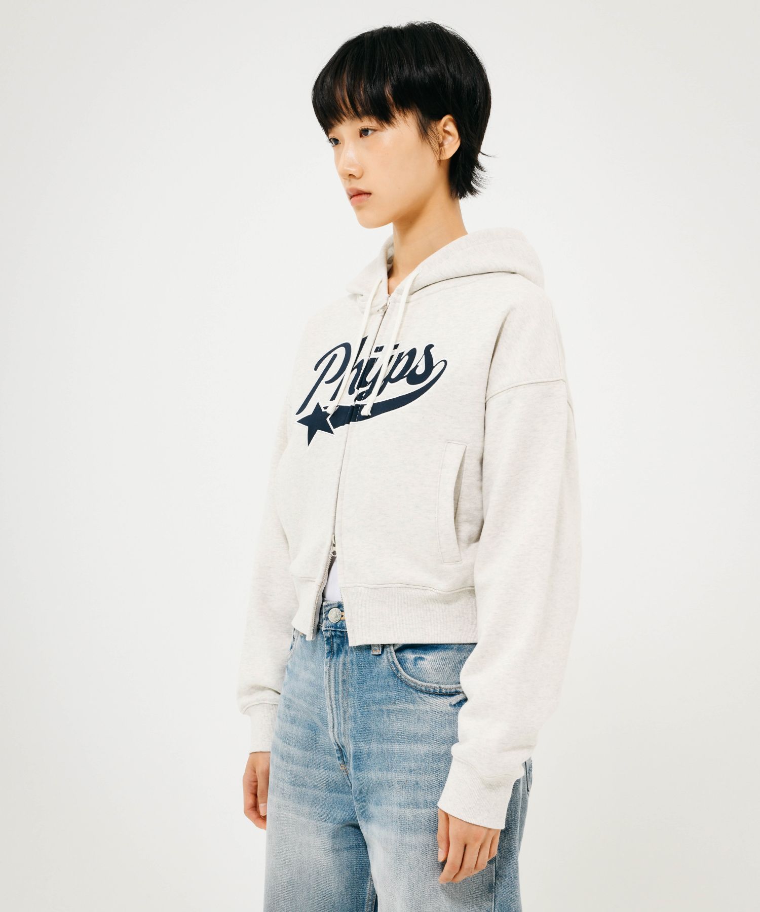 ★送料・関税込★PHYPS★PHYPS STAR TAIL HOODIE ZIP UP★ MUSINSA | PHYPS STAR TAIL HOODIE ZIP UP_GRAY