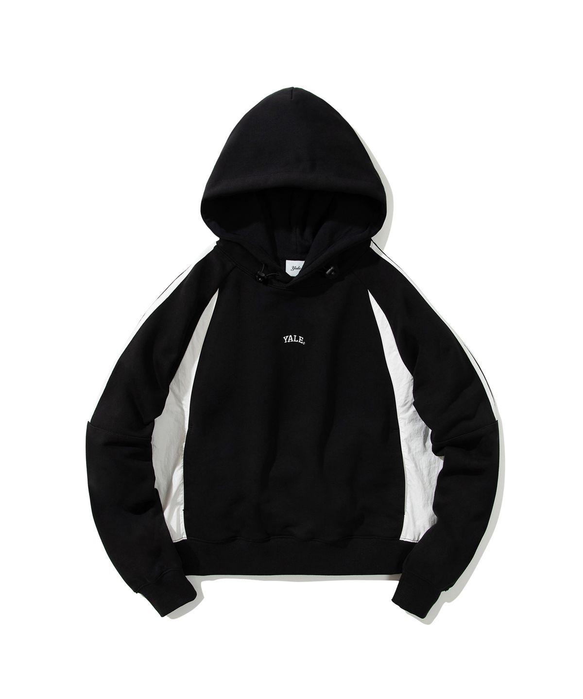 예일(YALE) [ONEMILE WEAR] 페브릭 믹스 크루넥 후드 블랙