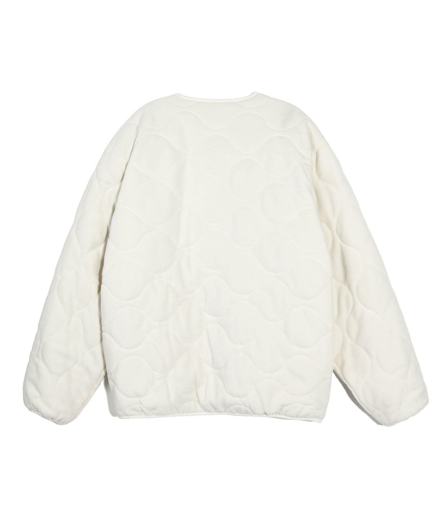 フリースジャケット YALE Embroidery Dan Collarless Boa Fleece Jacket Ivory YD09J YALE) EMBROIDERY DAN COLLARLESS QUILTING FLEECE JACKE