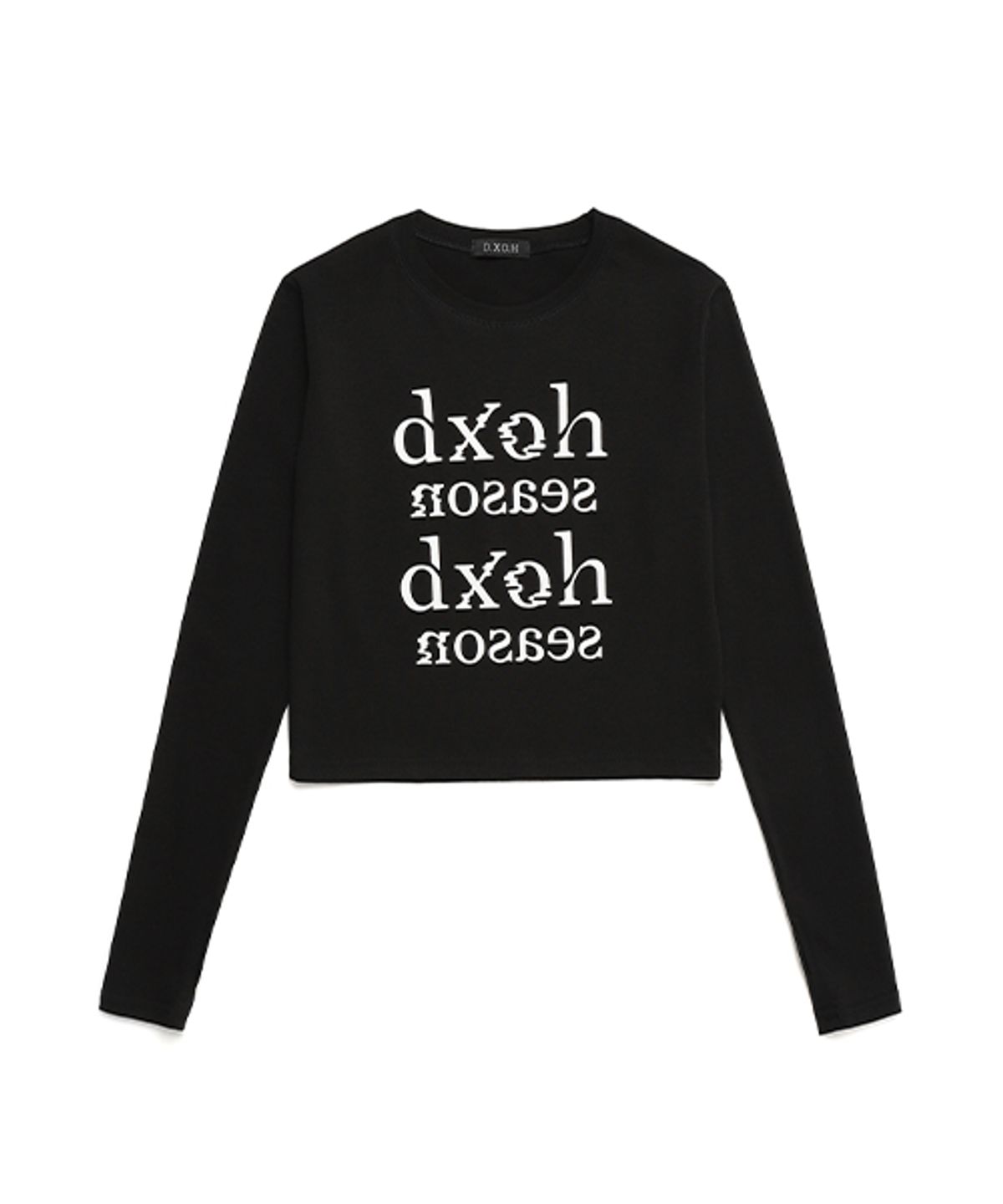 디쏘에이치(D.XO.H) 로고 시즌 세미 워머 크롭티  [black]