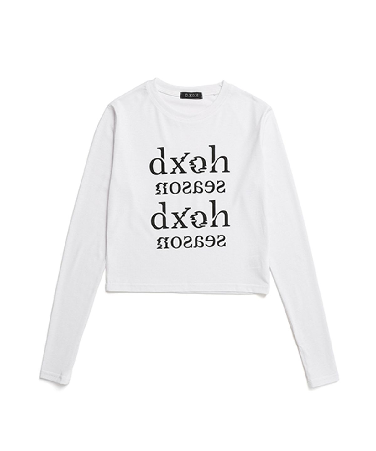 디쏘에이치(D.XO.H) 로고 시즌 세미 워머 크롭티 [white]