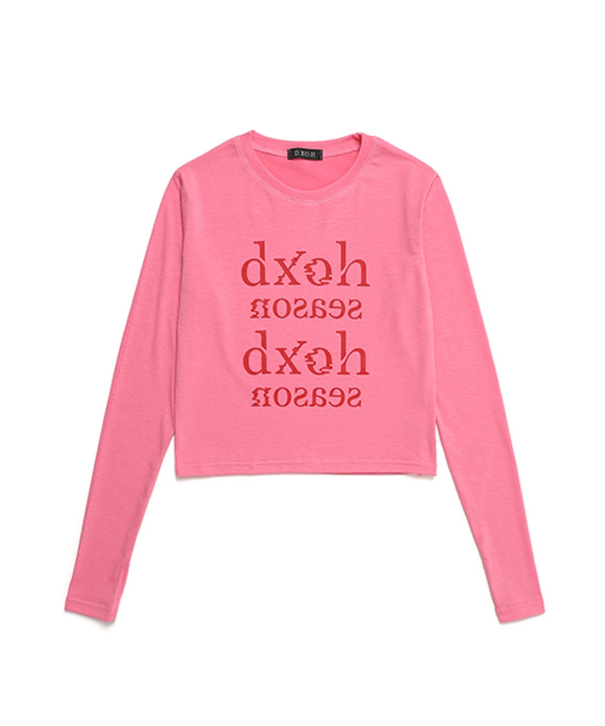 디쏘에이치(D.XO.H) 로고 시즌 세미 워머 크롭티 [pink]