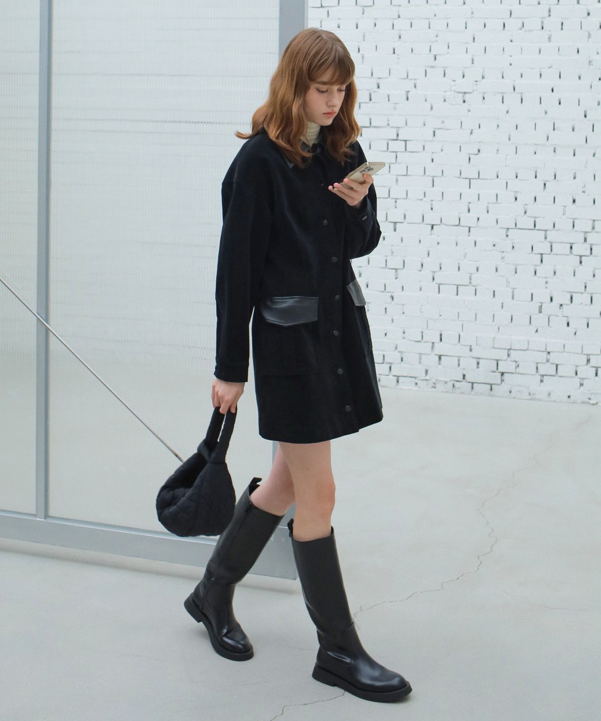폴앤앨리스(PAUL&ALICE) QUILTED SHOULDER BAG / BLACK