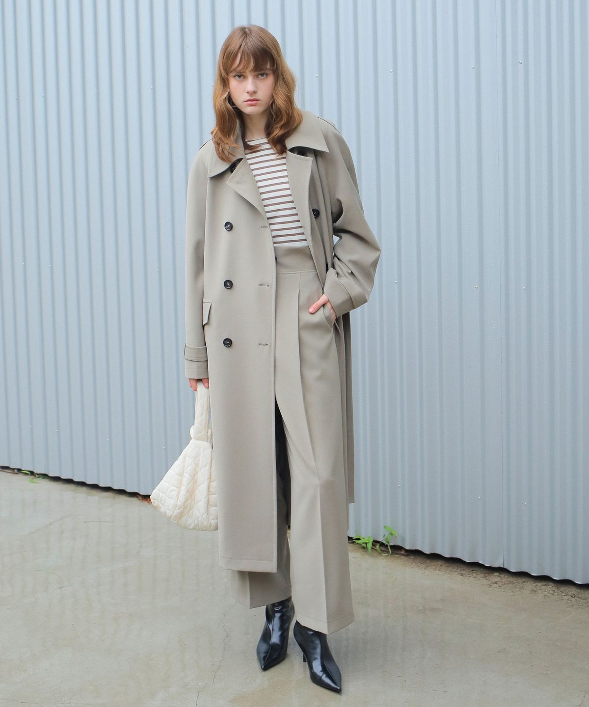 폴앤앨리스(PAUL&ALICE) QUILTED SHOULDER BAG / IVORY