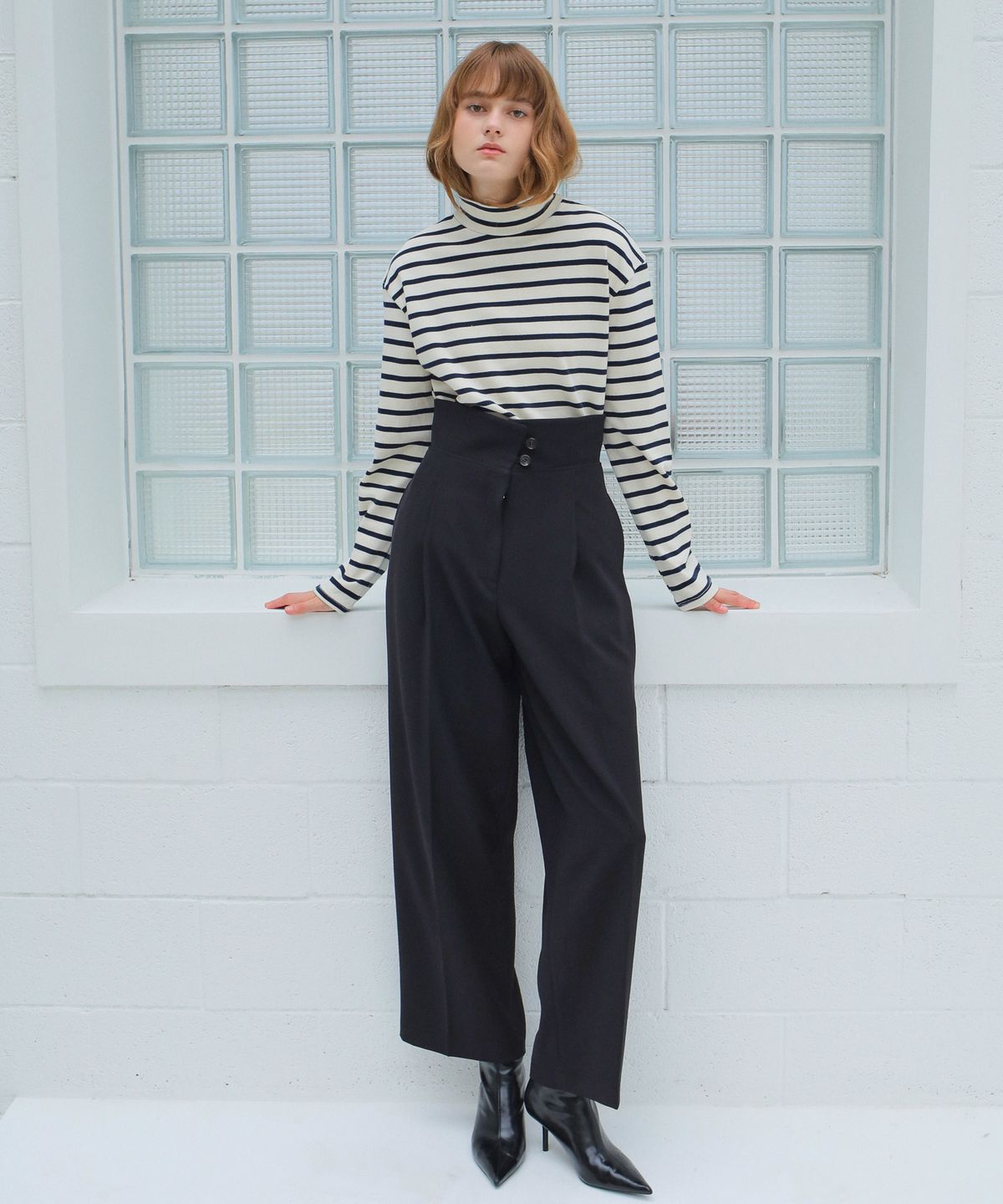 폴앤앨리스(PAUL&ALICE) STRIPE TURTLENECK / 4COLORS