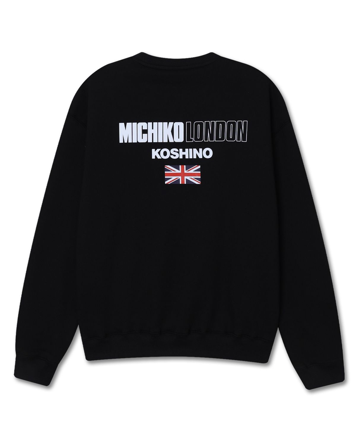 미치코런던 코시노(MICHIKO LONDON KOSHINO) 시그니처 백로고 맨투맨 블랙_유니섹스