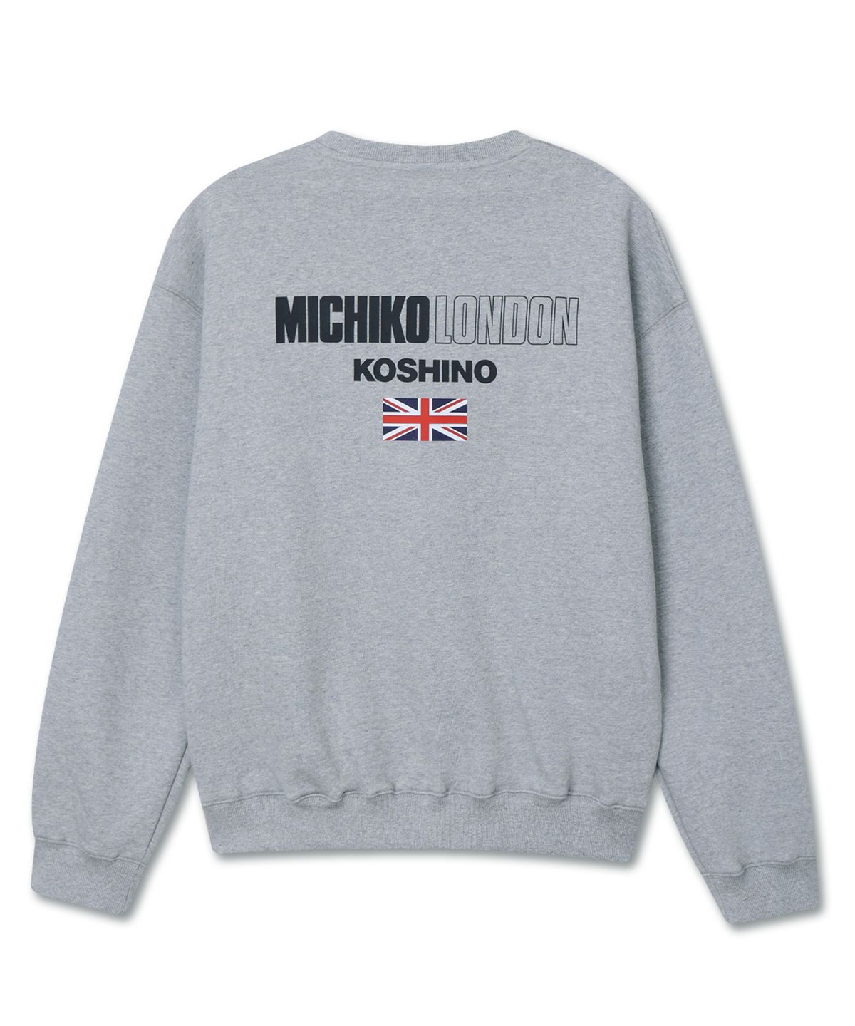 미치코런던 코시노(MICHIKO LONDON KOSHINO) 시그니처 백로고 맨투맨 그레이_유니섹스